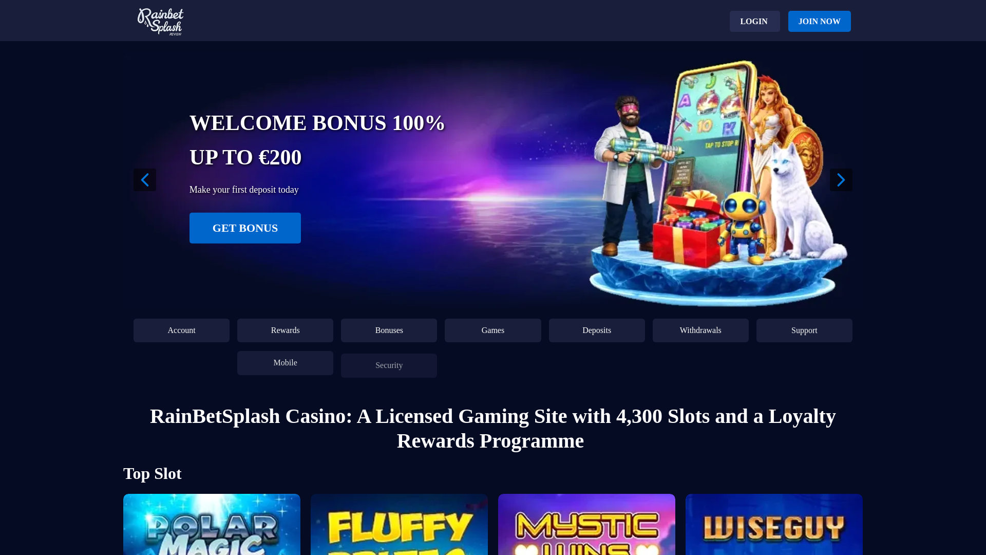 Screenshot of rainbet-splash.com