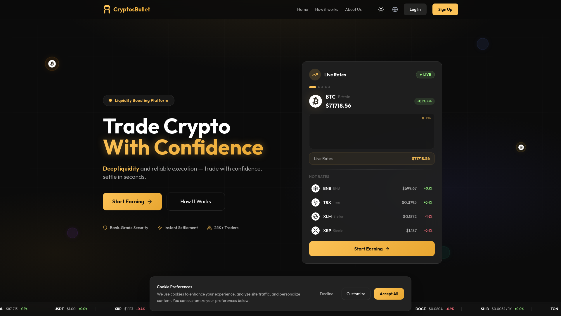 Screenshot of cryptosbullet.com