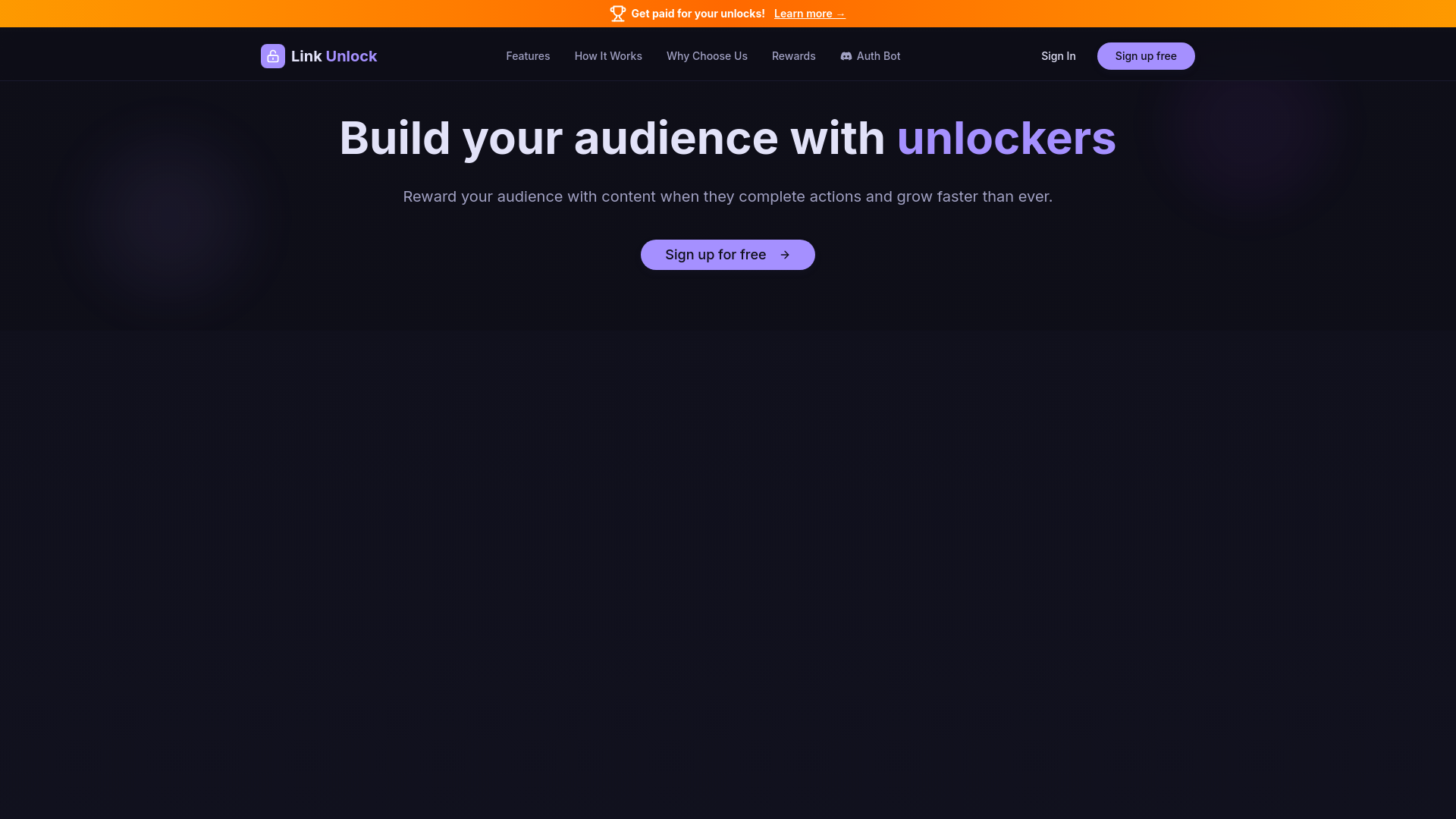 Screenshot of link-unlock.com