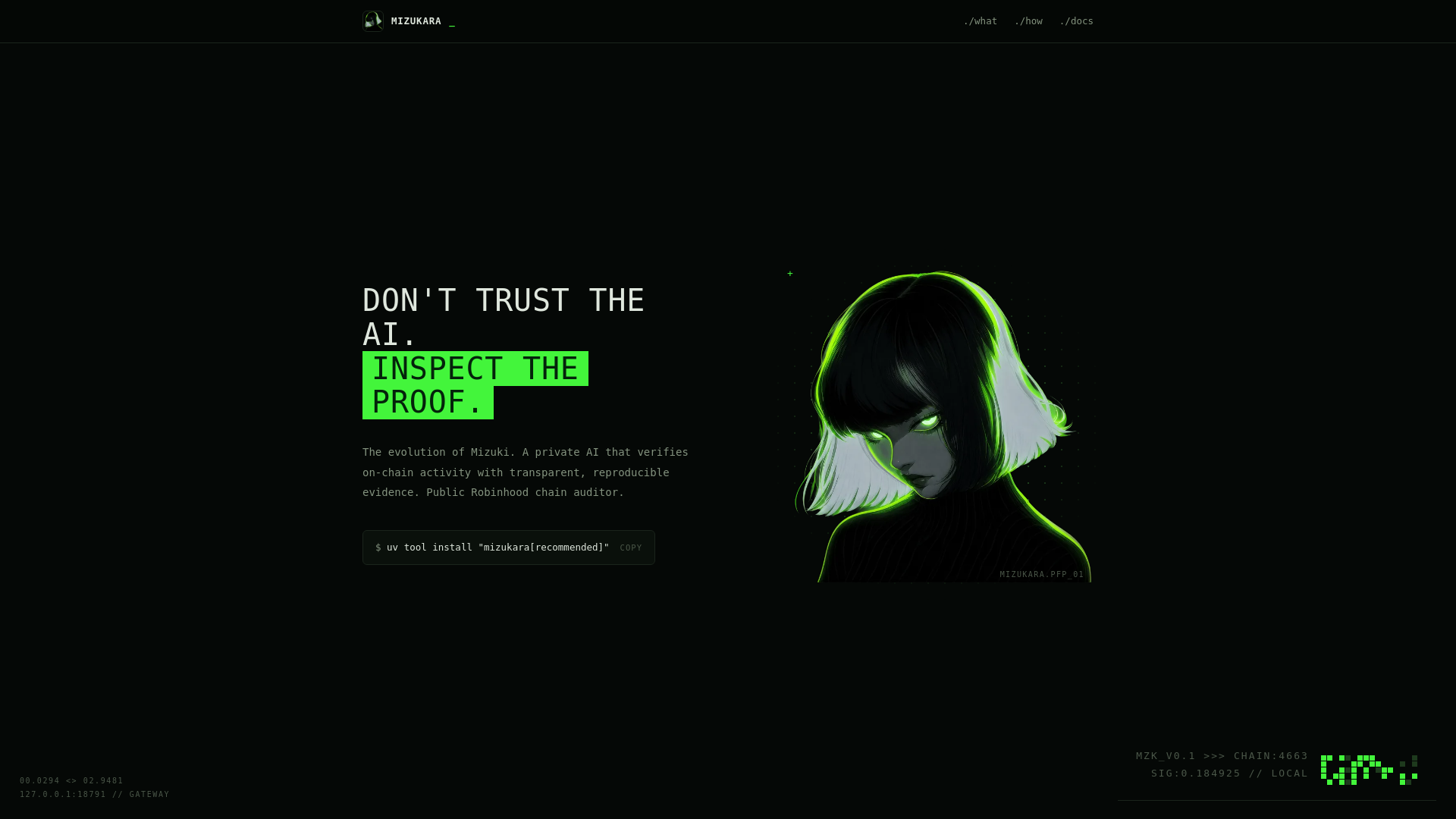 Screenshot of mizukara.xyz