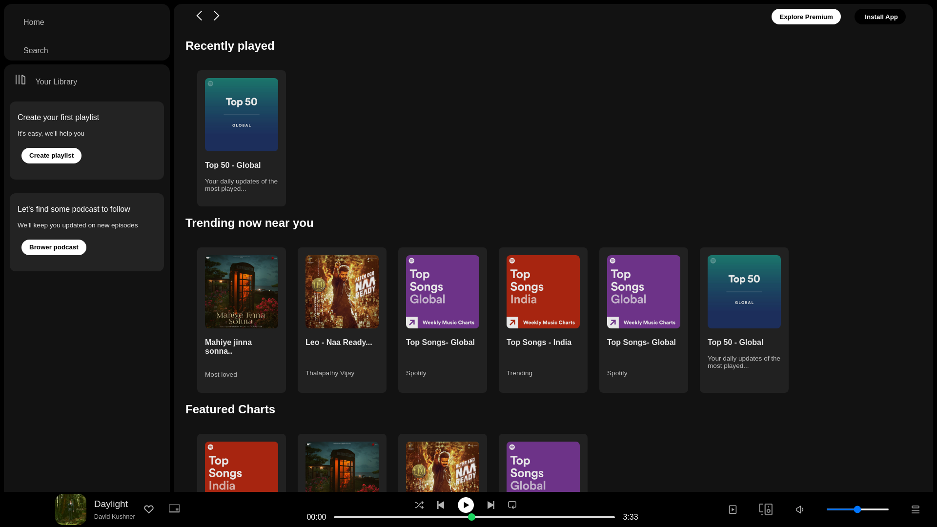 Screenshot of anurag2327spotifyclone.netlify.app