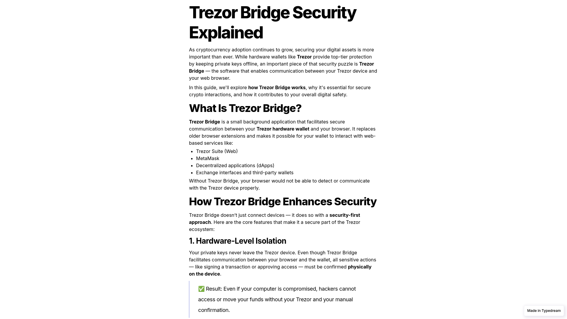 Stored capture of learn-bridge-trezeer.typedream.app