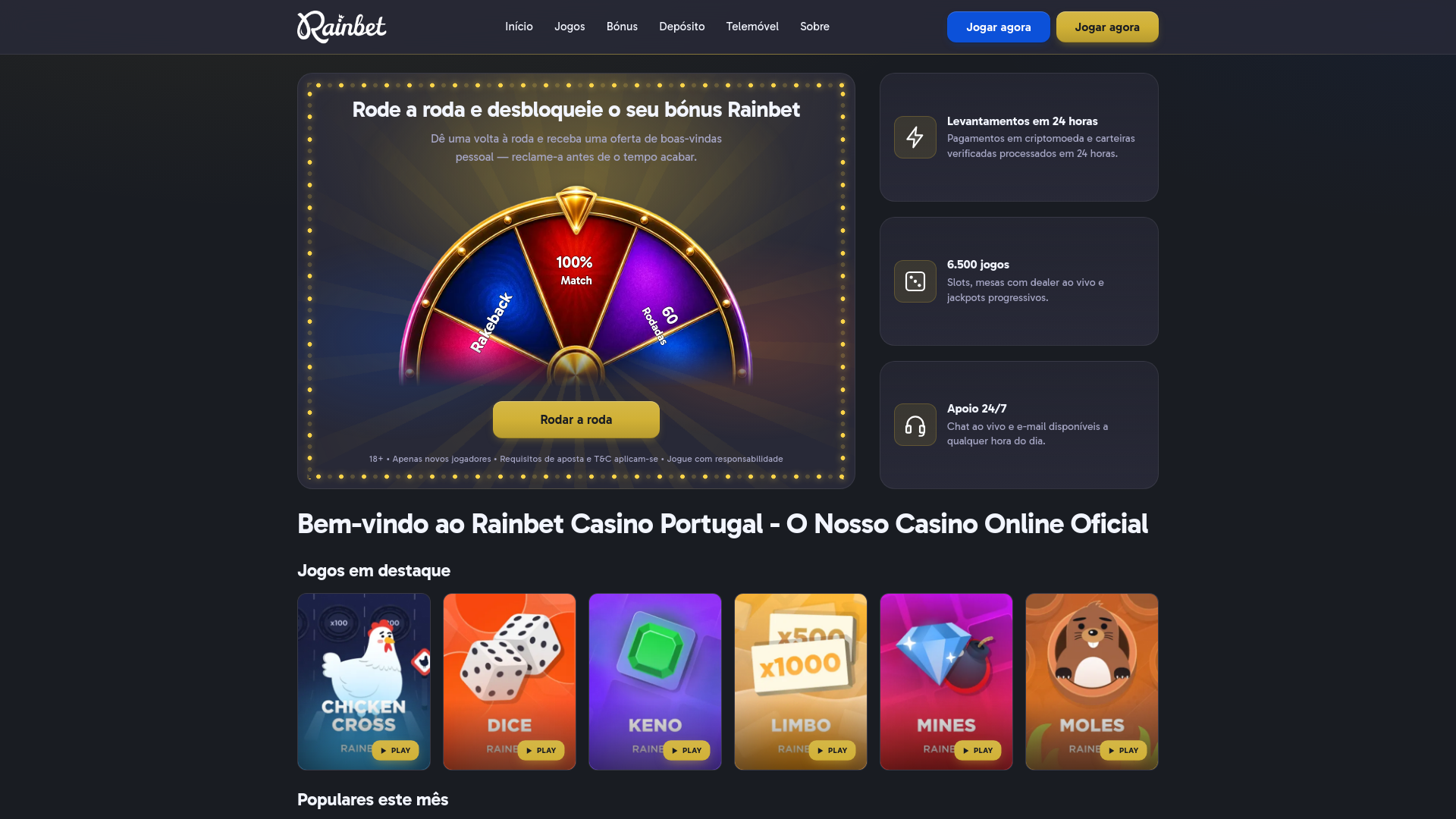 Screenshot of portugal-rainbet.com