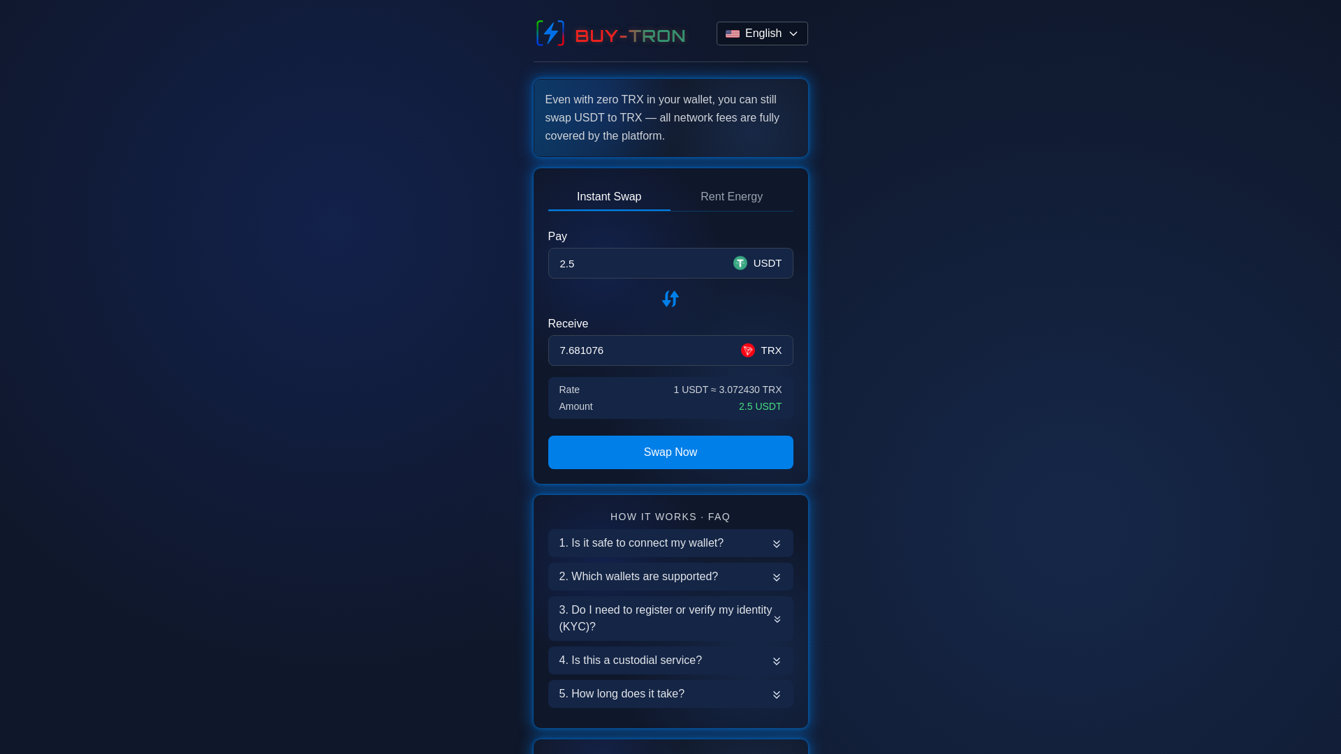 Screenshot of buy-tron.link