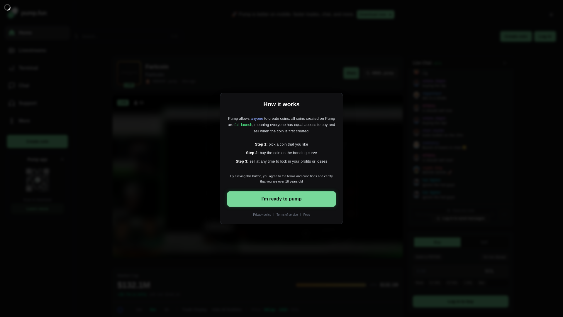 Screenshot of pumpzi.fun
