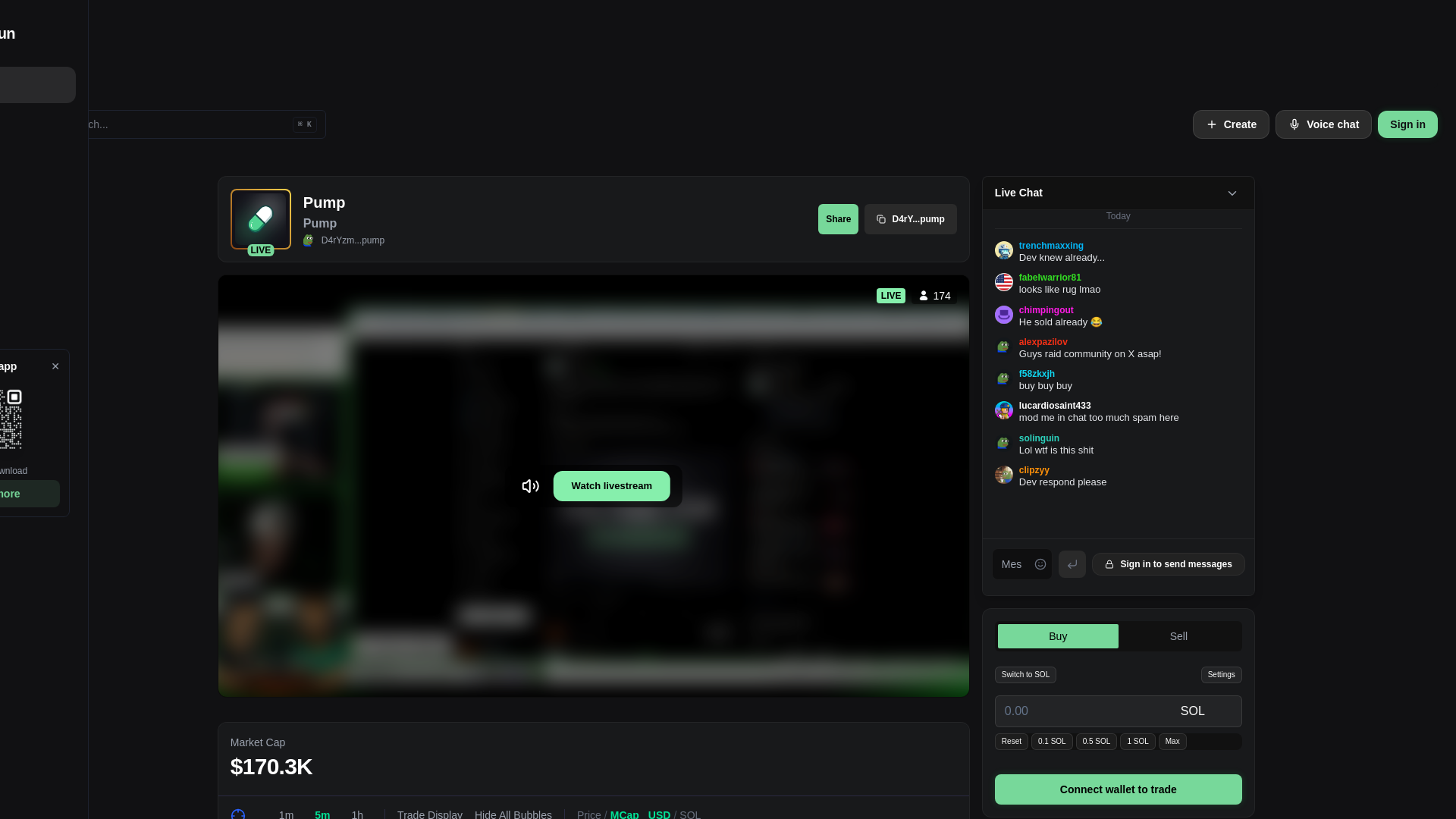 Screenshot of pumpstream.solstream.cc