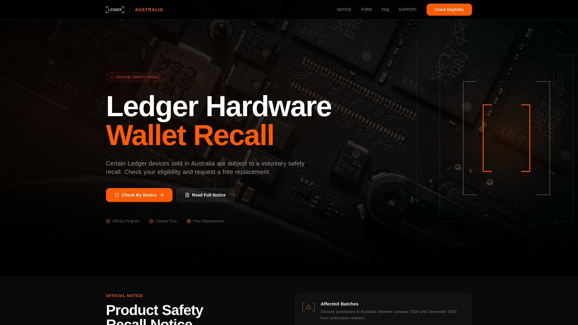 Screenshot of recallprocessau.com