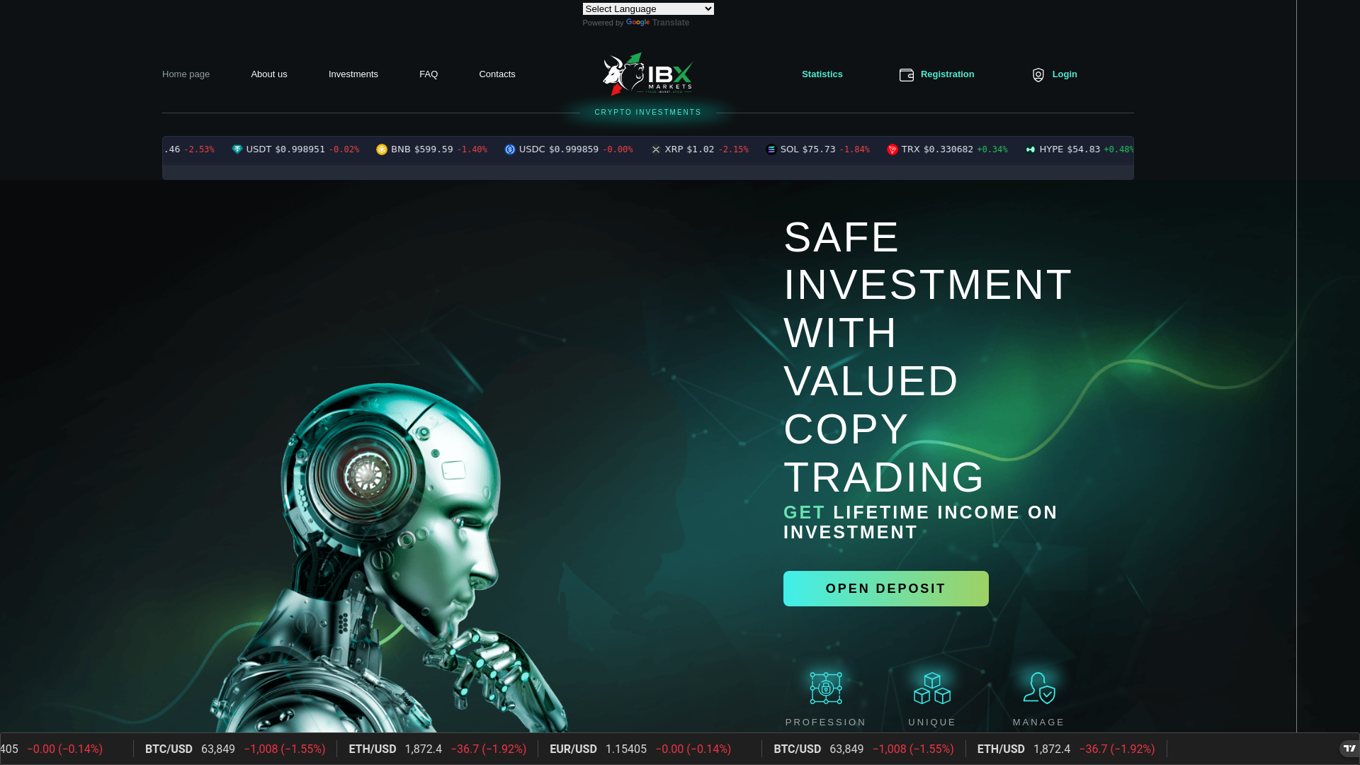 Screenshot of ibxmarkets.com