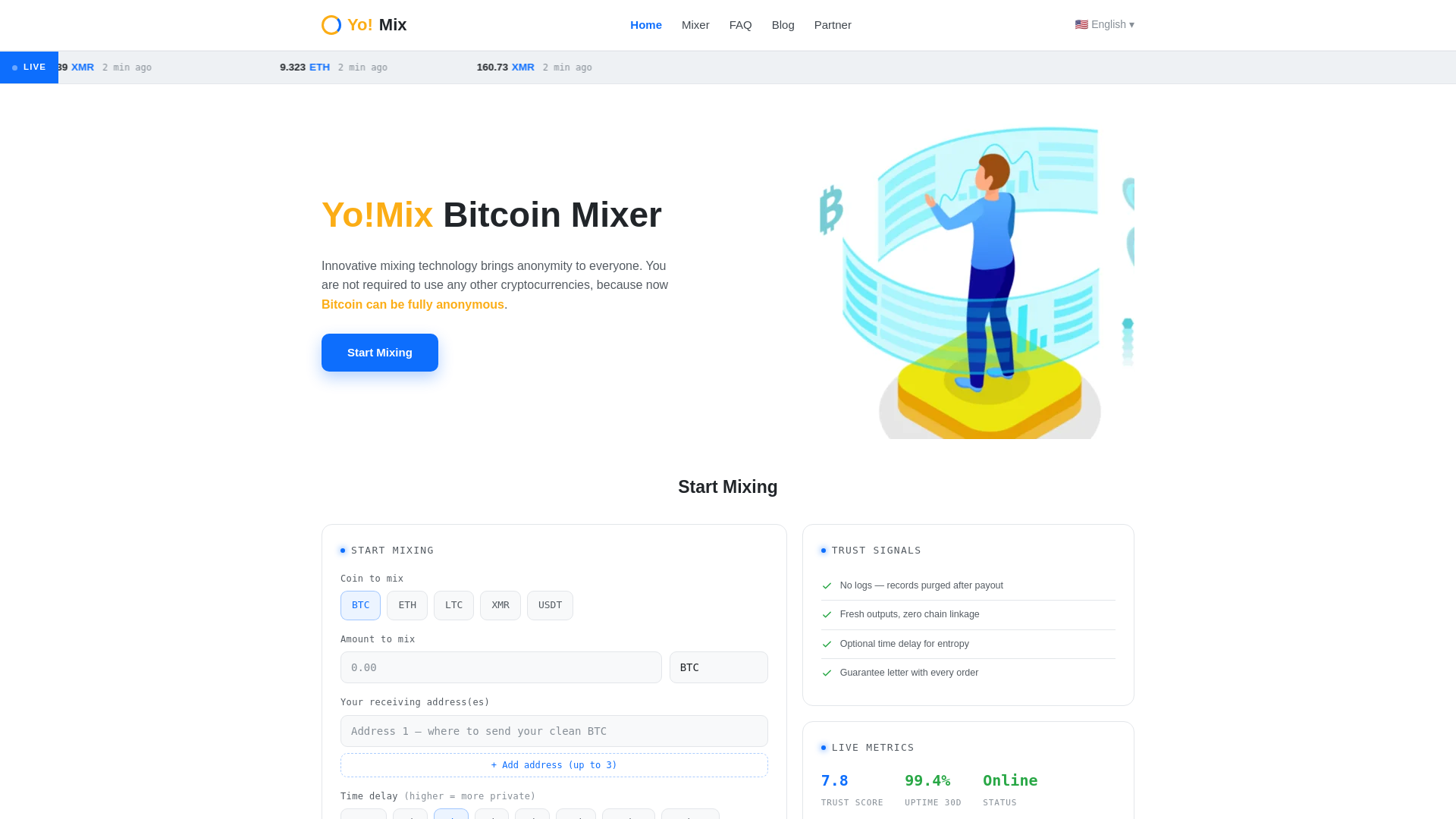 Screenshot of yomix.app