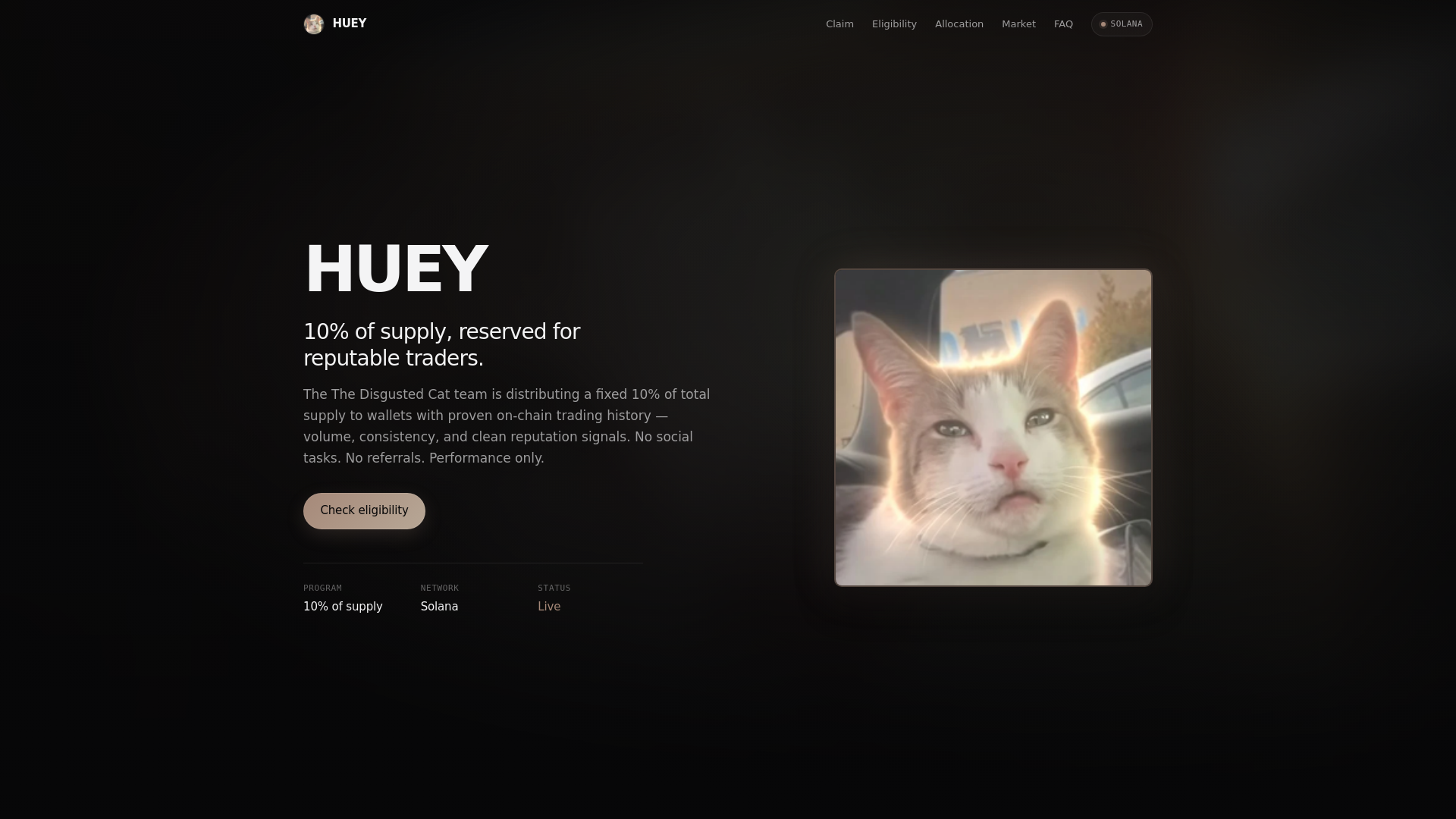 Screenshot of huey.memepage.io