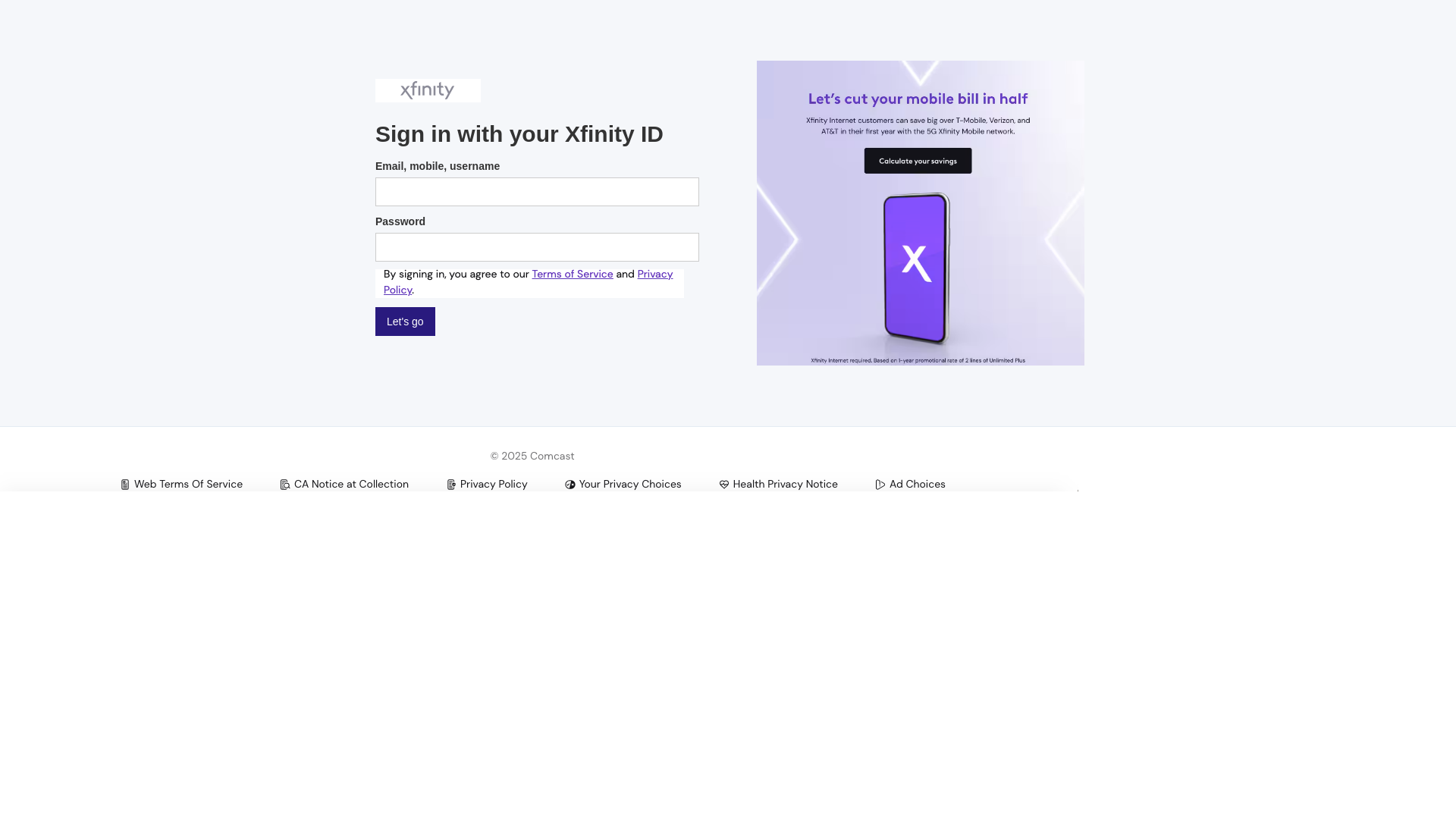 Screenshot of comcastservice.webflow.io