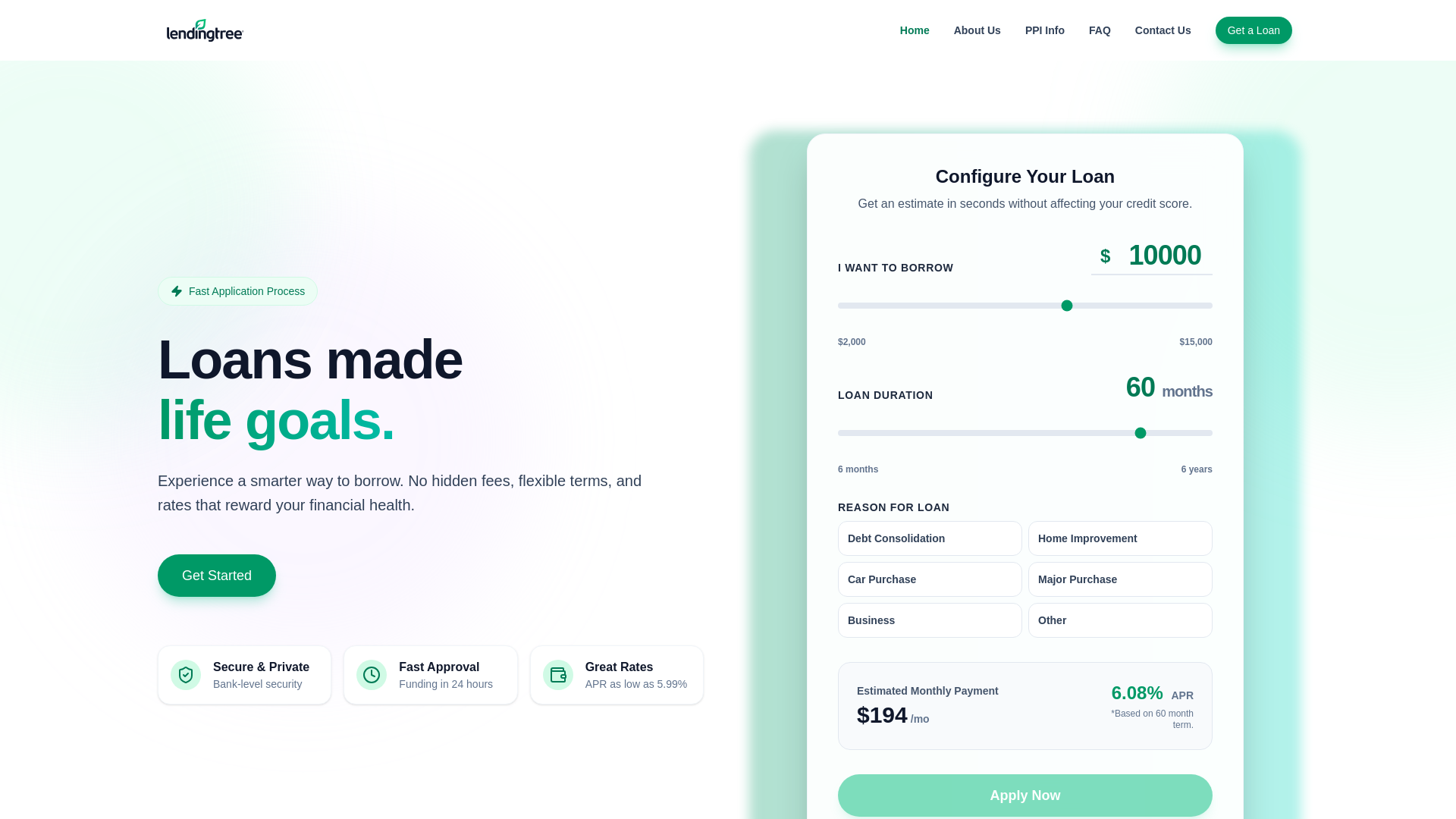 Stored capture of lendingtreeus.vercel.app