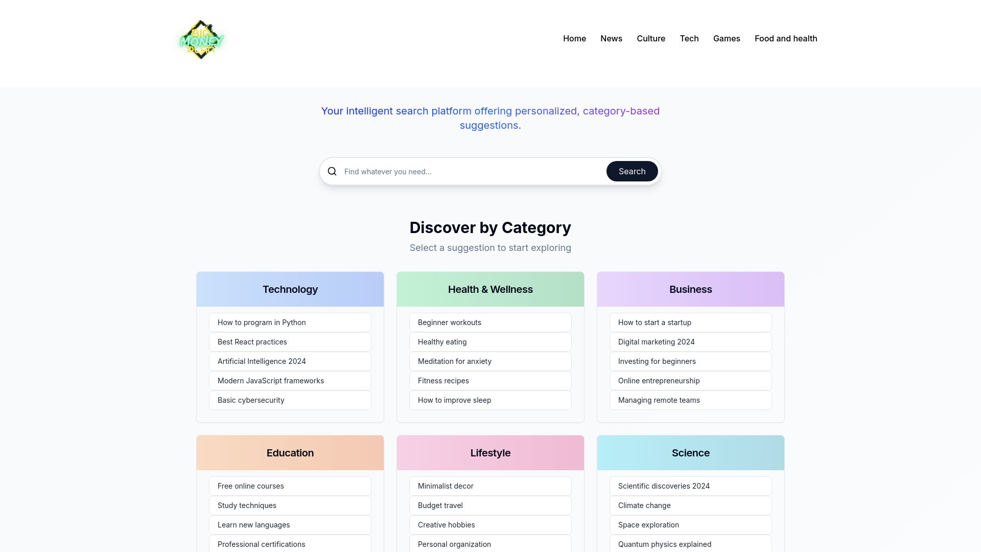 Screenshot of bigmoneyplan.com