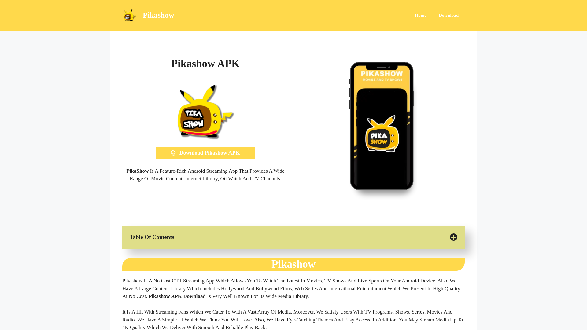 Screenshot of pikashowdl.com.in