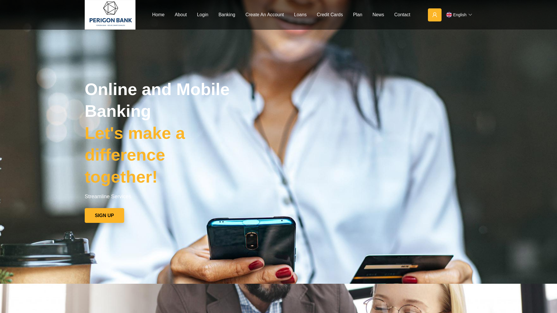 Screenshot of perigonbank.com
