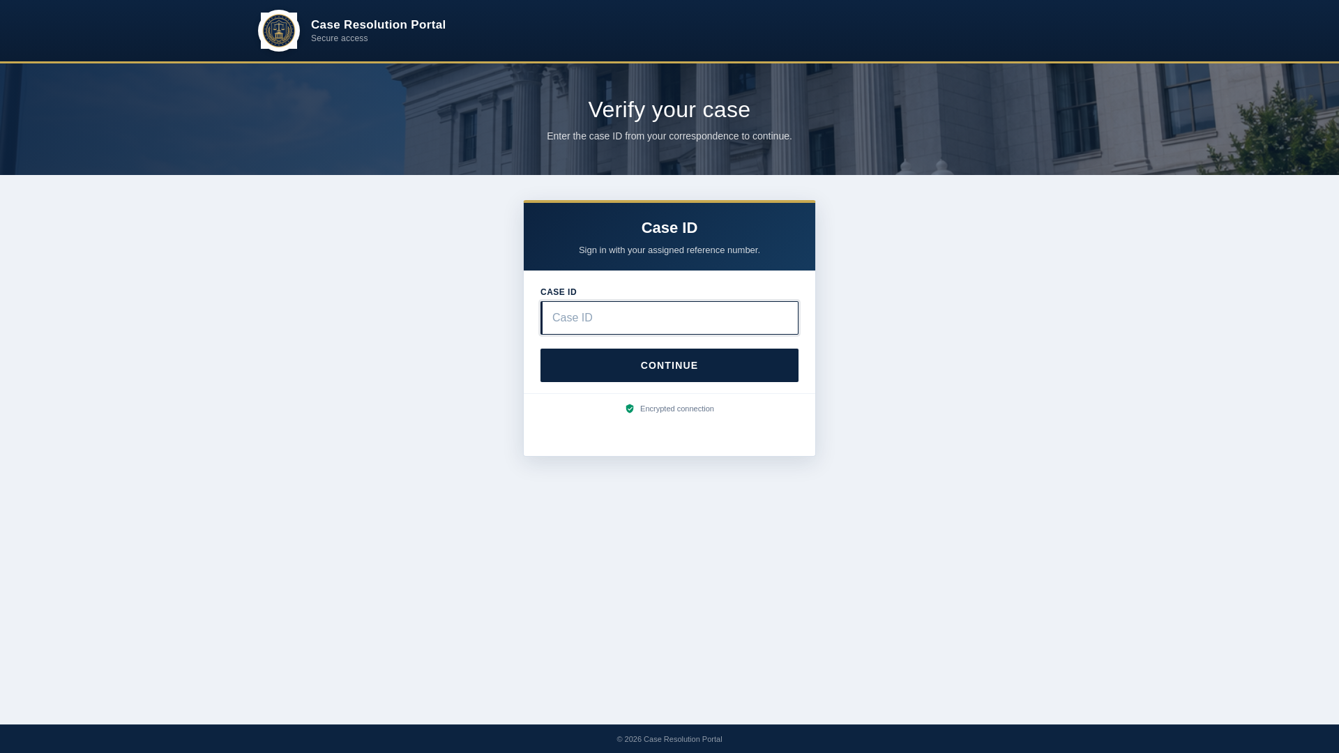 Screenshot of treasury-claimsportal.com