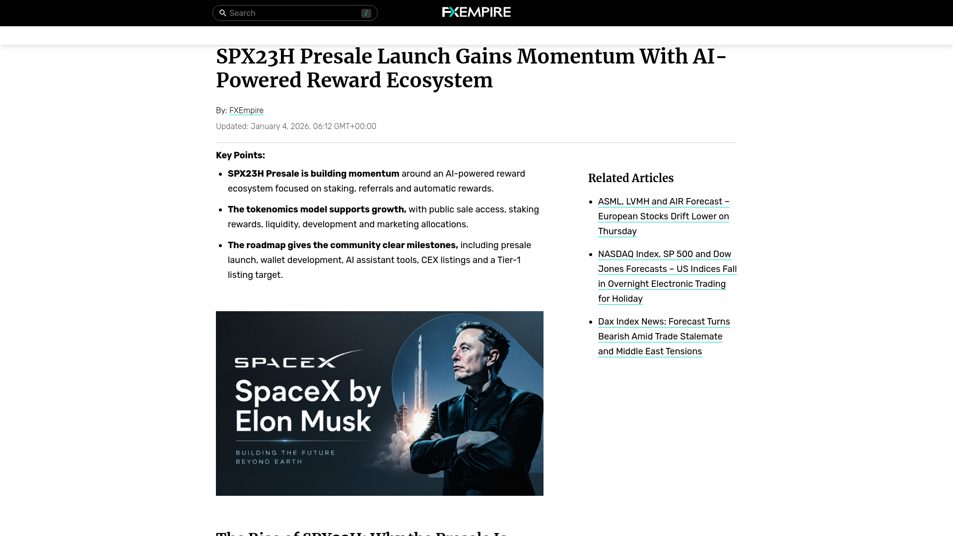 Screenshot of spx23h-fxempire.com
