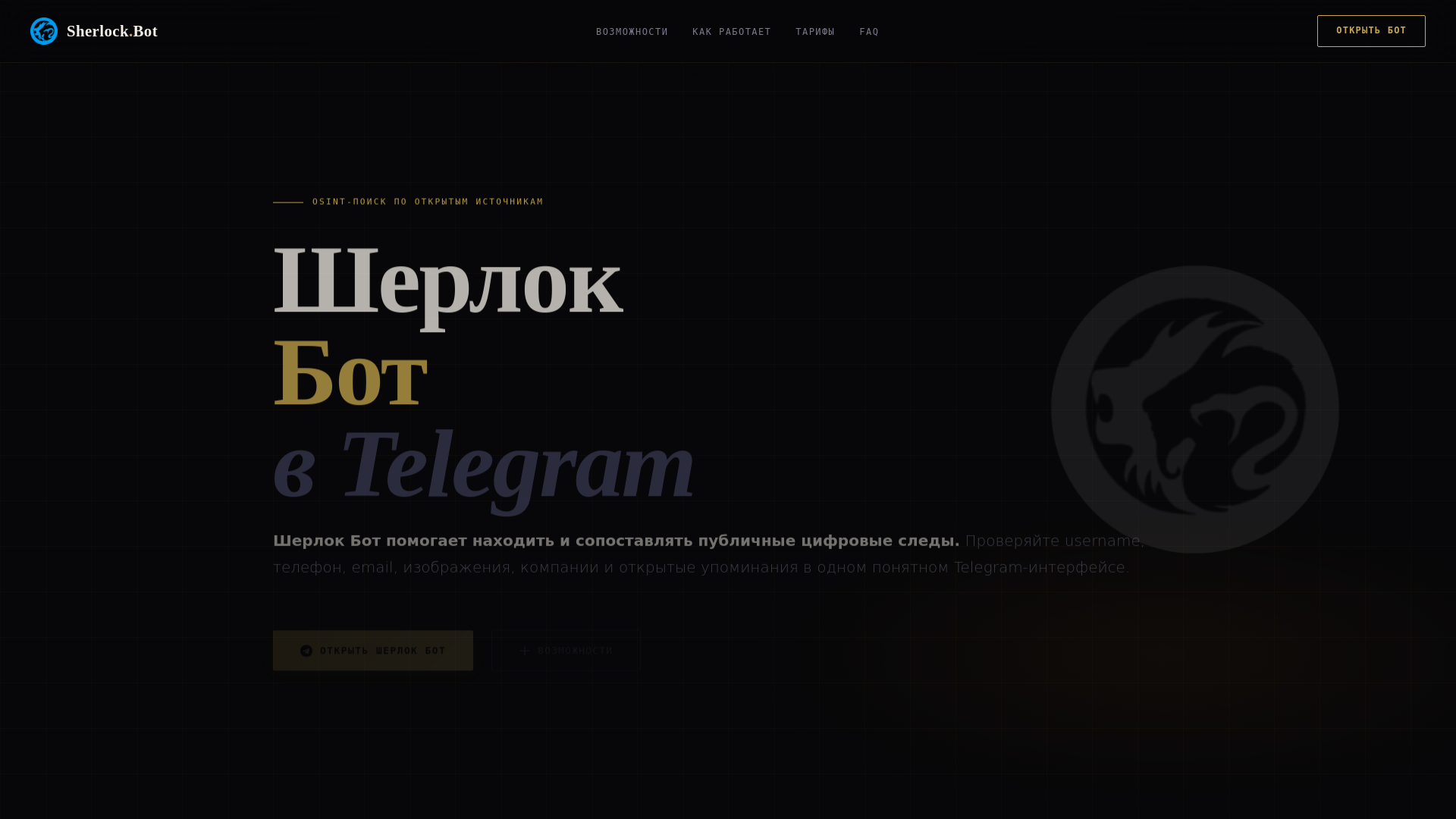 Screenshot of sherlokpoiskbot.info