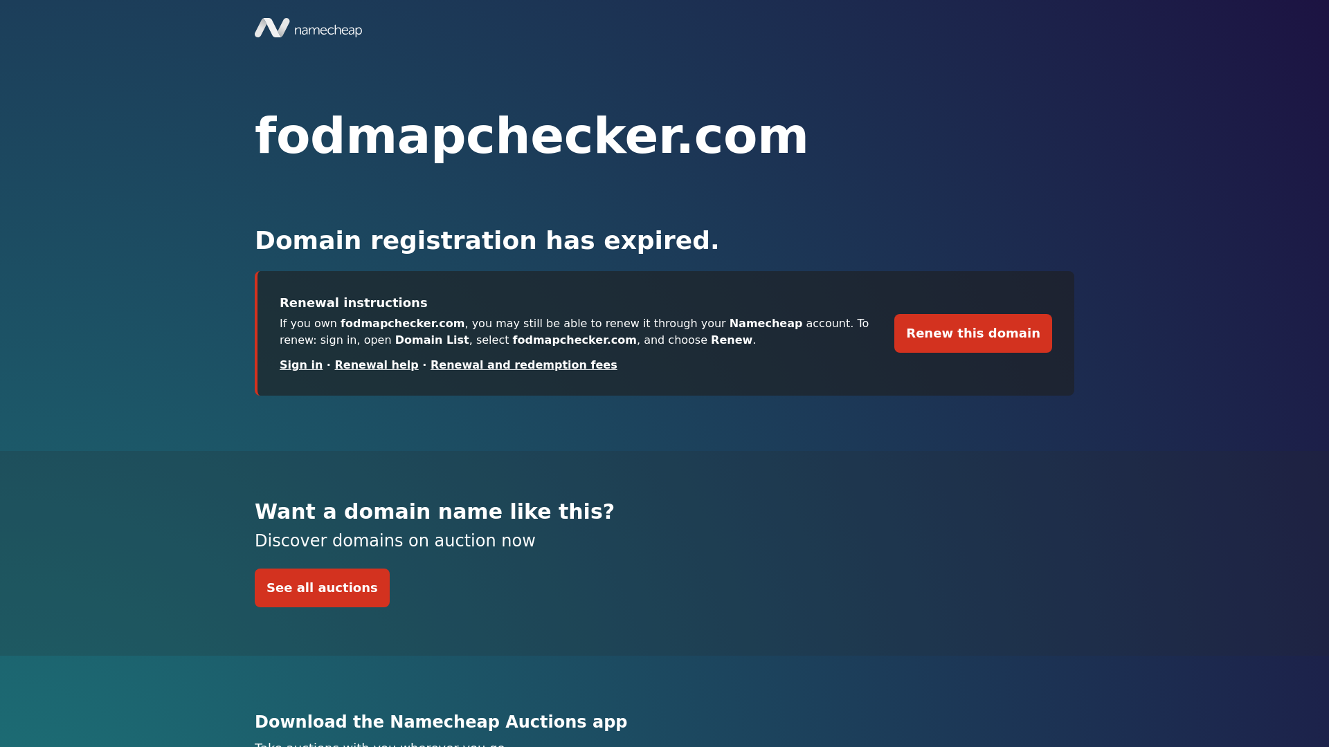 Stored capture of fodmapchecker.com