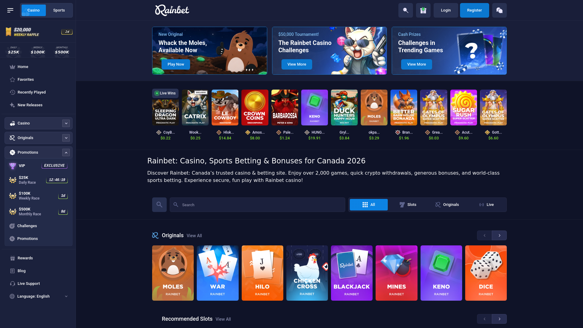 Screenshot of rainbet1ca.com