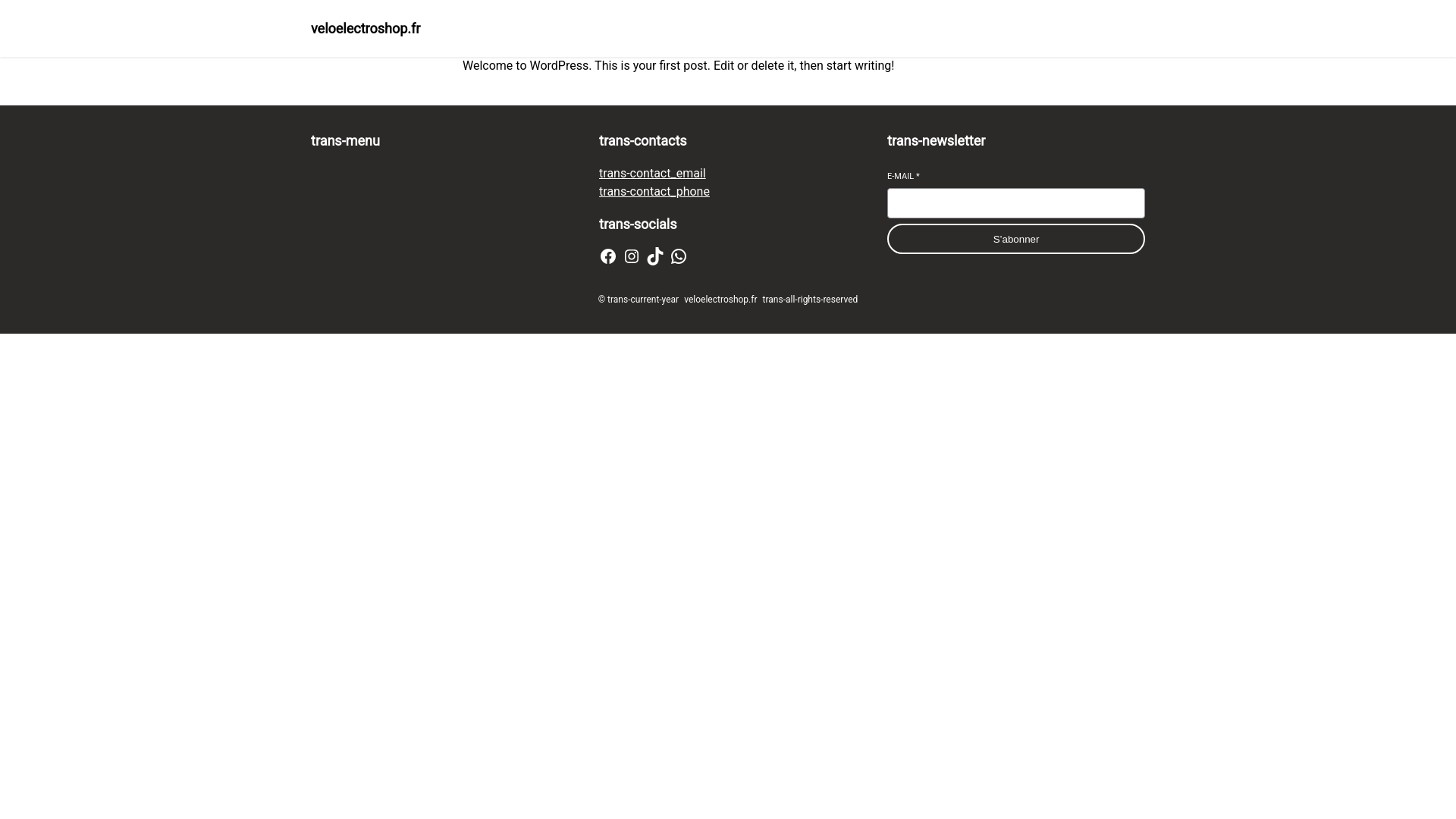 Screenshot of veloelectroshop.fr