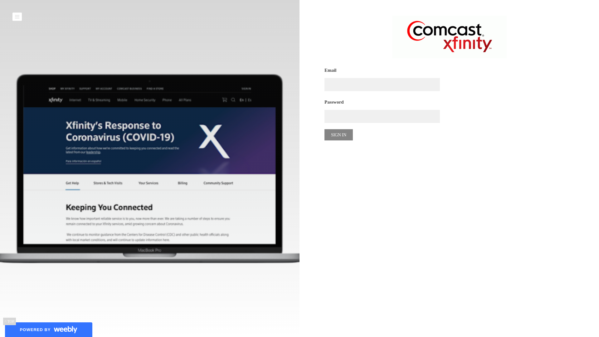 Screenshot of signinxfinity.weebly.com