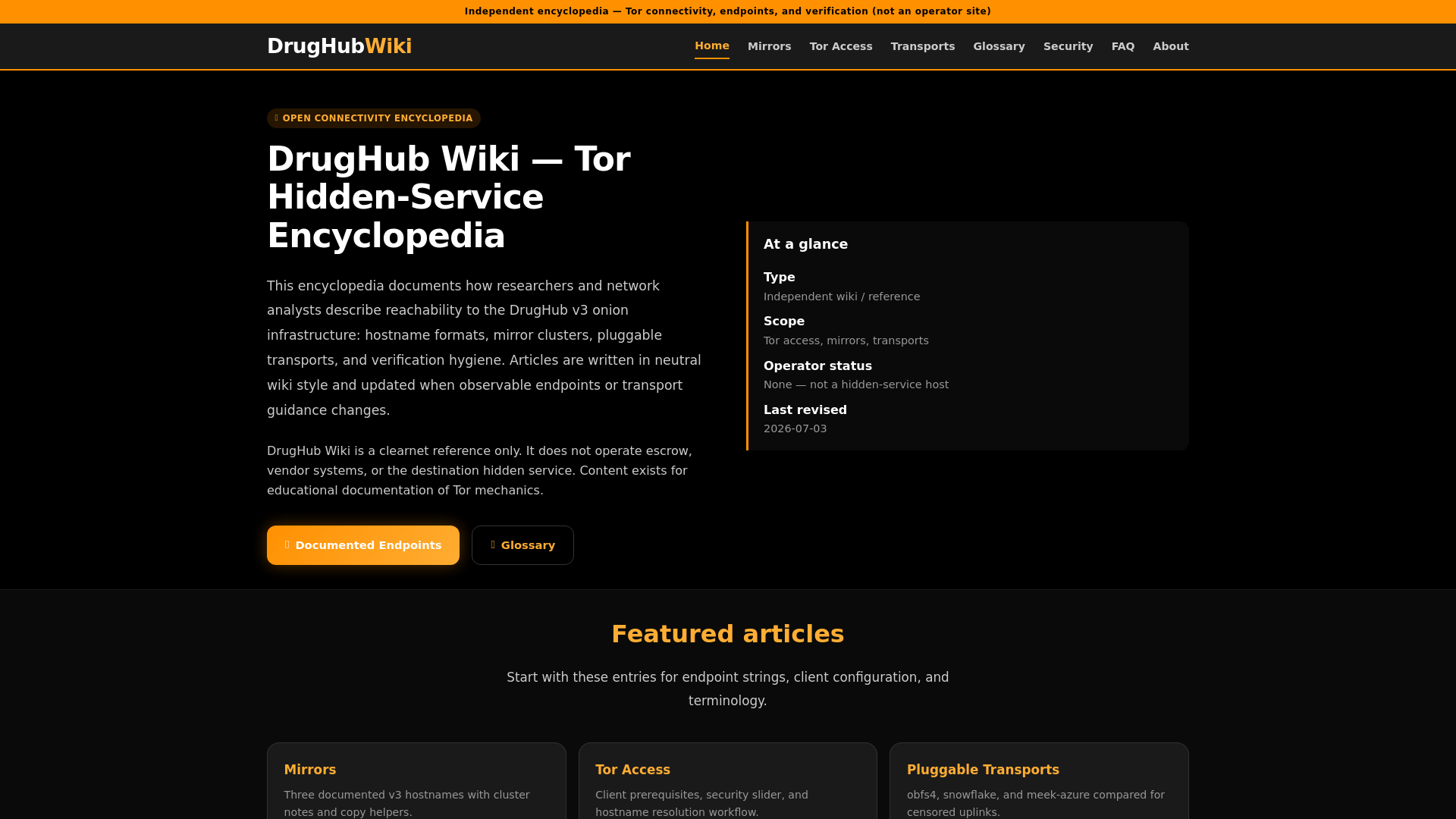 Screenshot of drughub.wiki