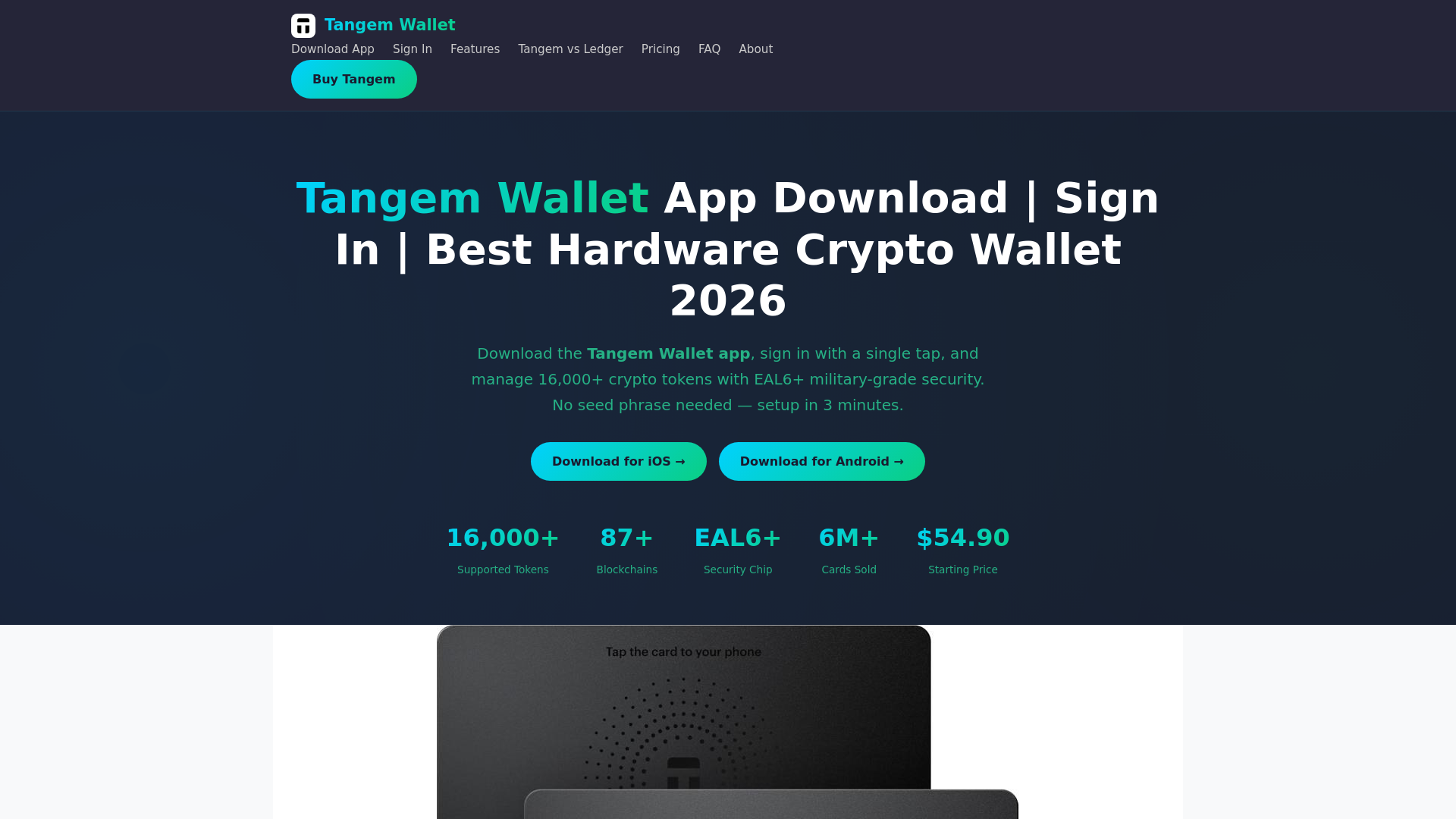 Screenshot of tangem-wallet.cc
