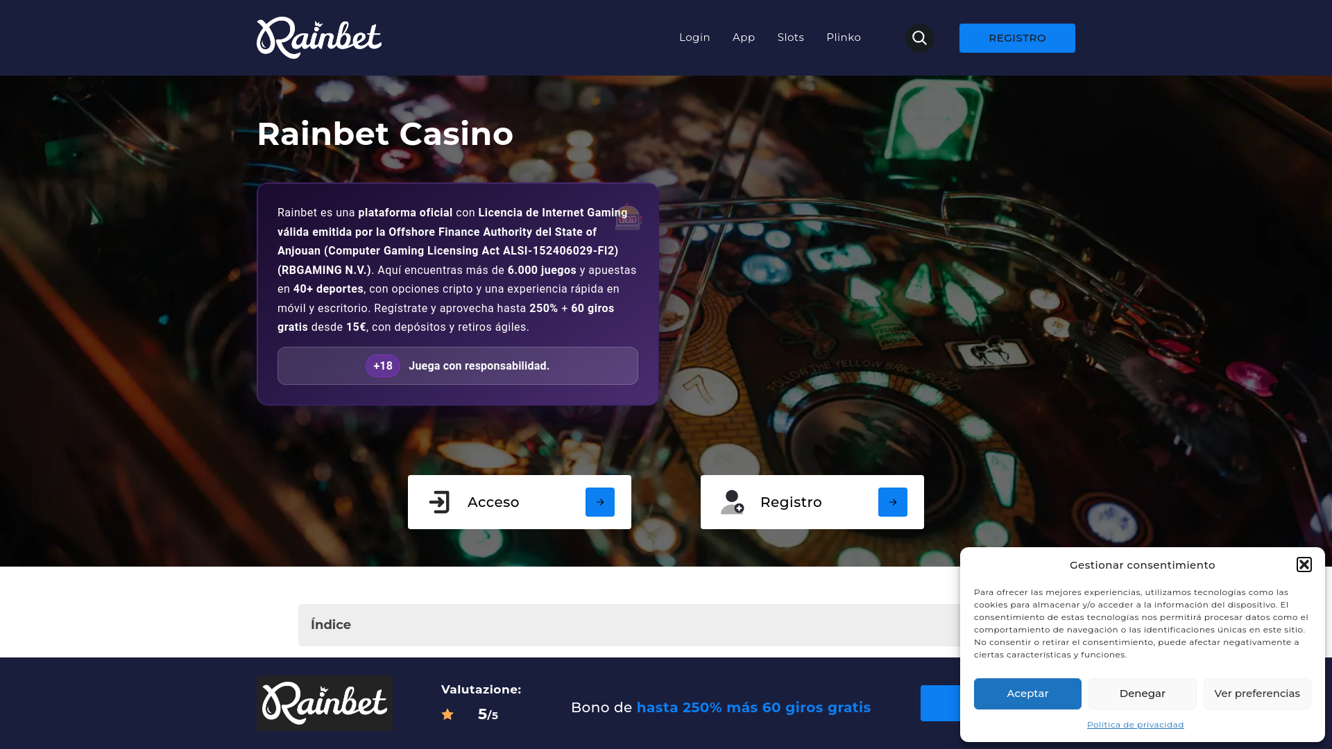 Screenshot of rain-bet.es