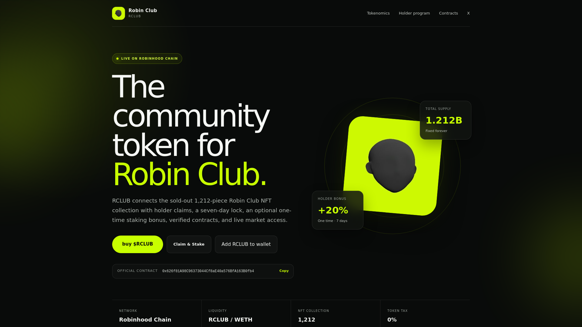 Screenshot of robinclub.xyz
