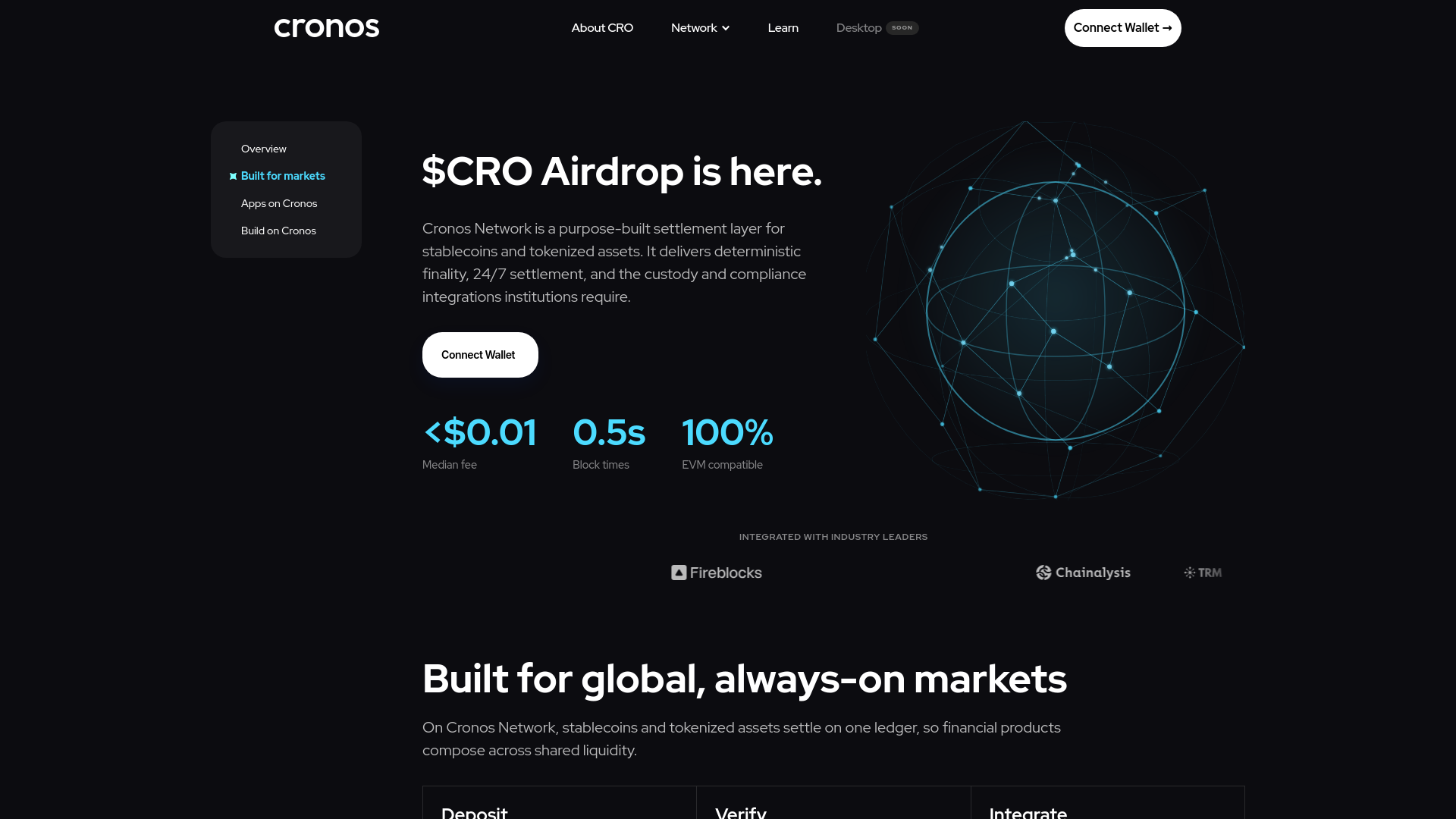 Screenshot of cronosnetwork.live