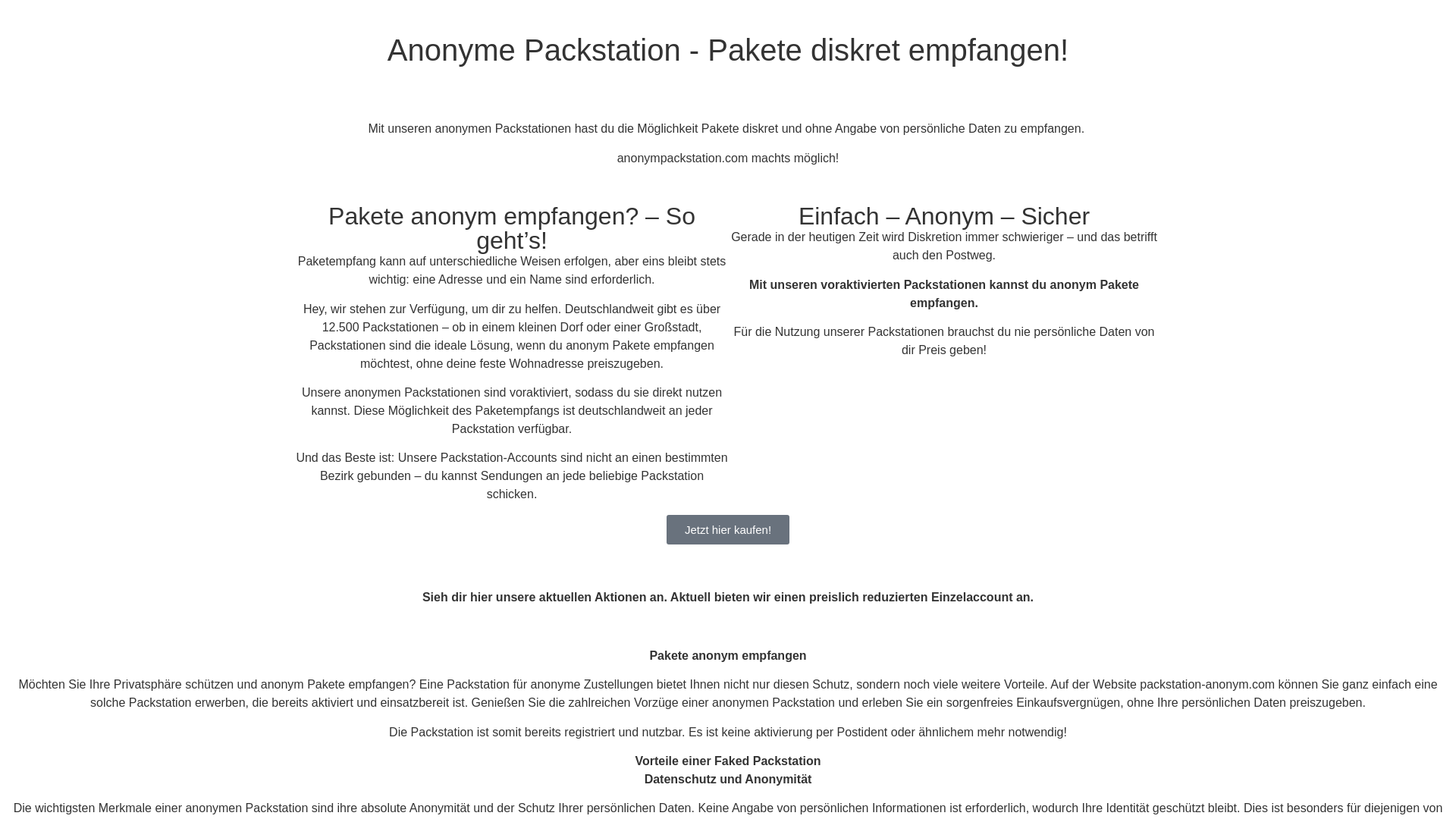 Screenshot of anonympackstation.com