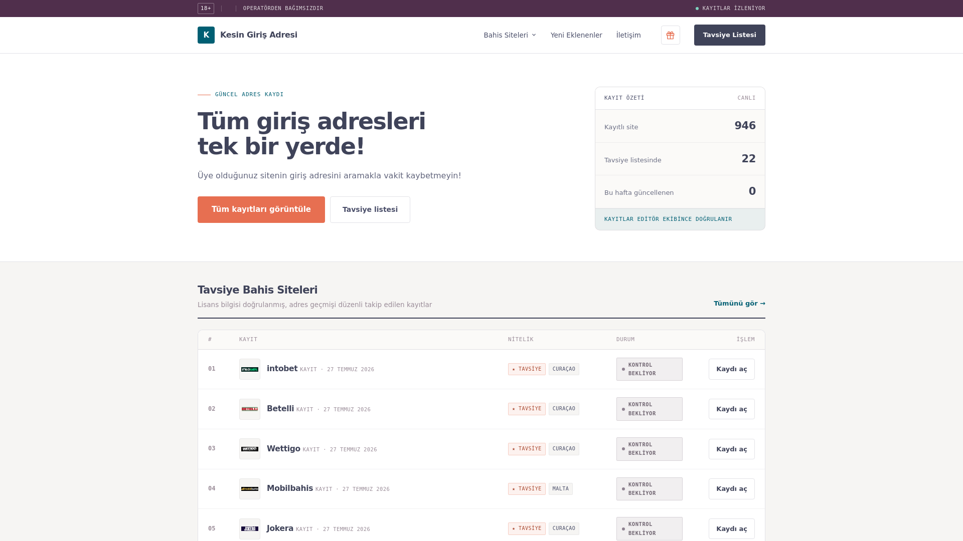 Screenshot of kesingirisadresi.com