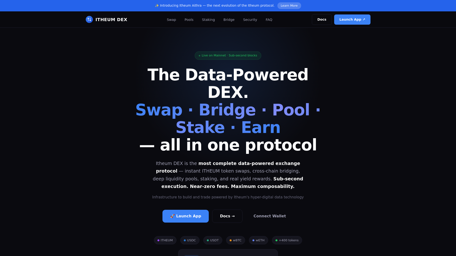 Screenshot of itheumswap.com