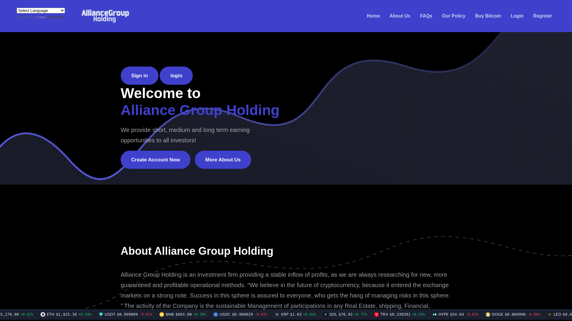 Stored capture of alliancgroupholding.com