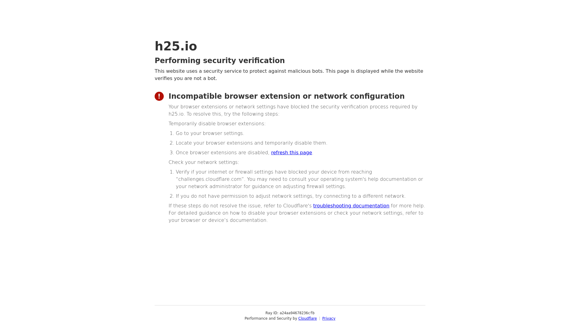 Screenshot of h25.io