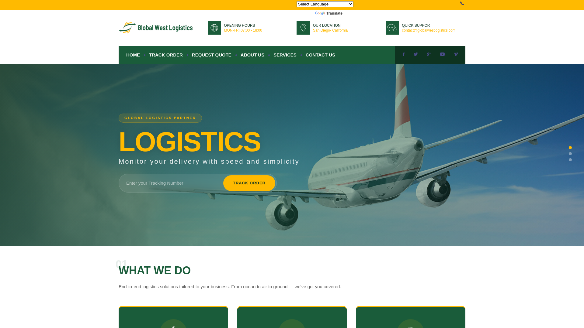 Screenshot of globalwestlogistics.com