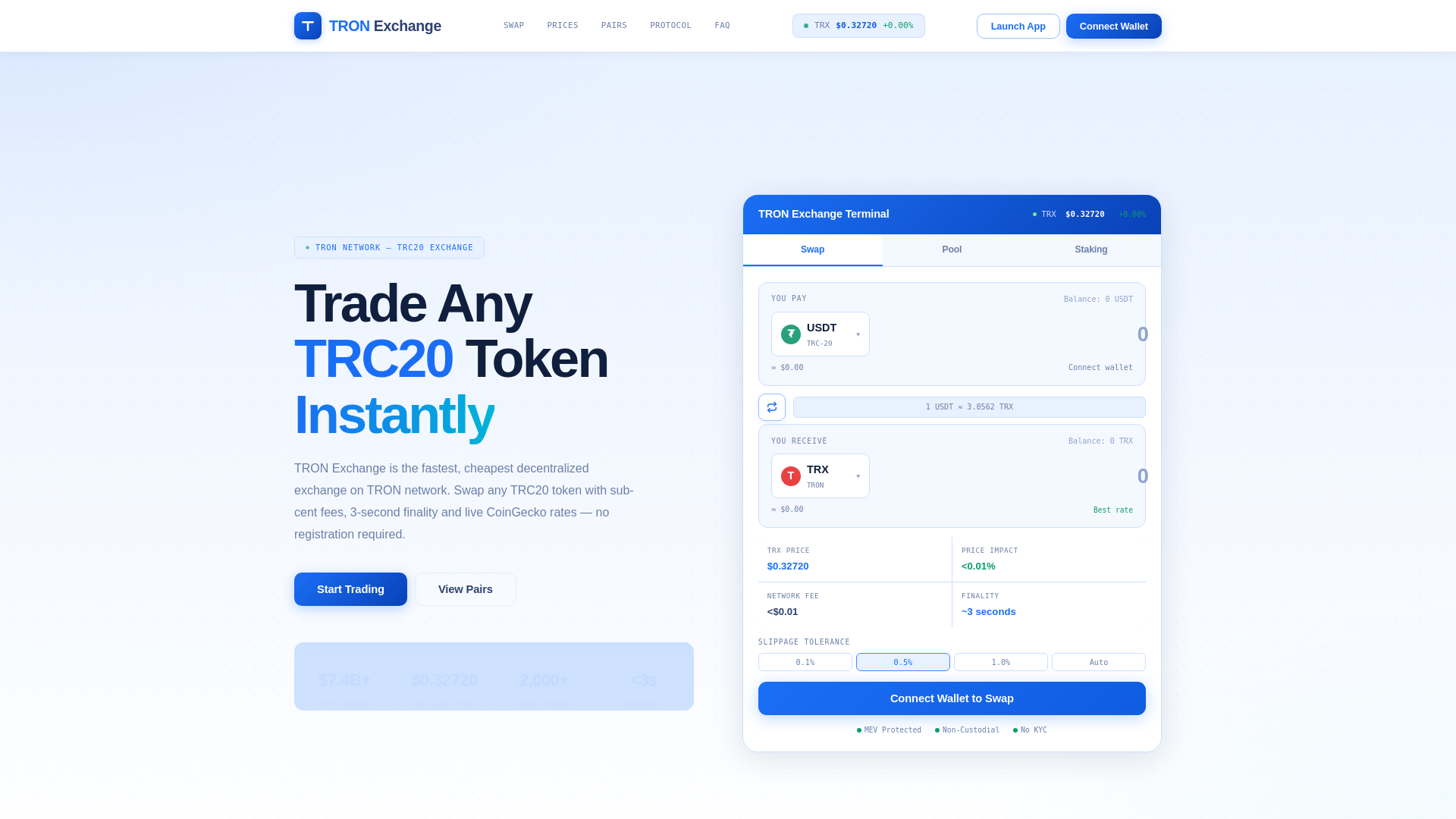 Screenshot of tron-exchange.net