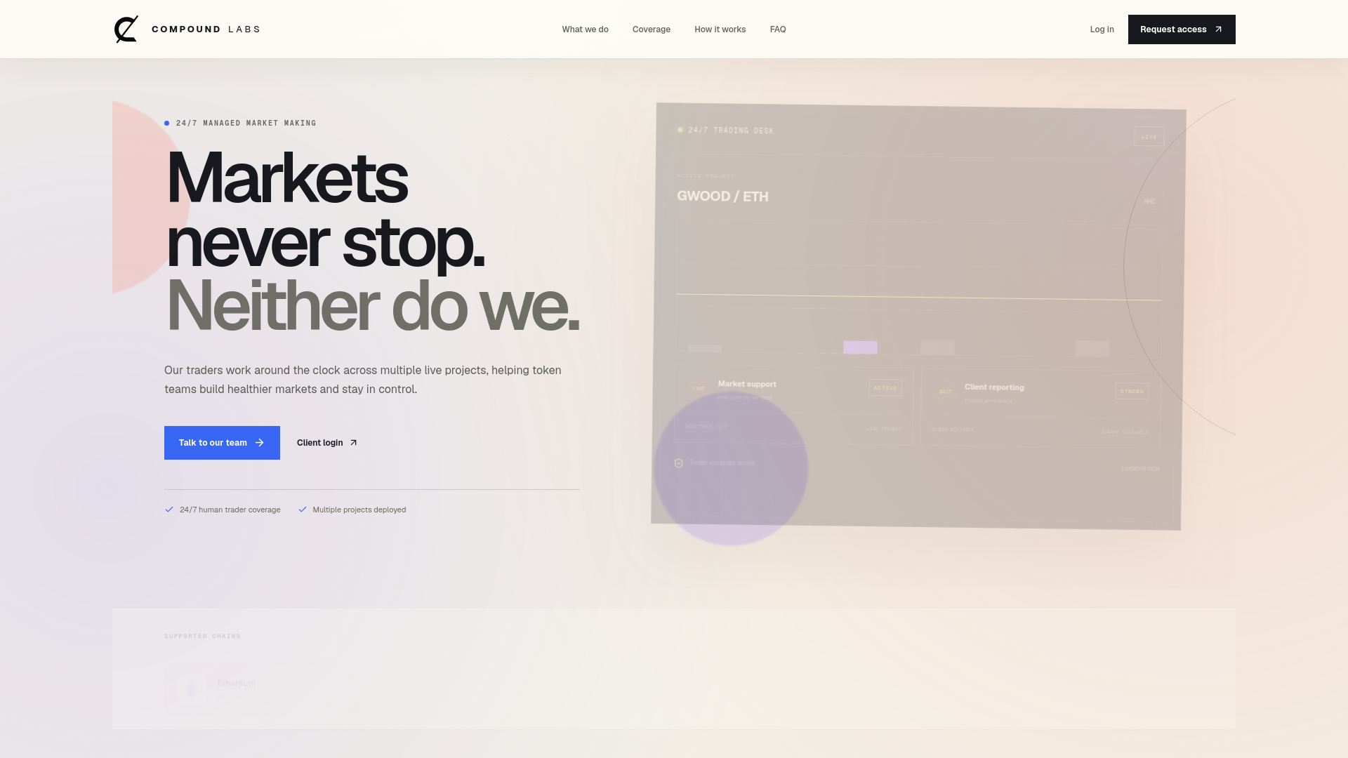Screenshot of compoundtrades.xyz
