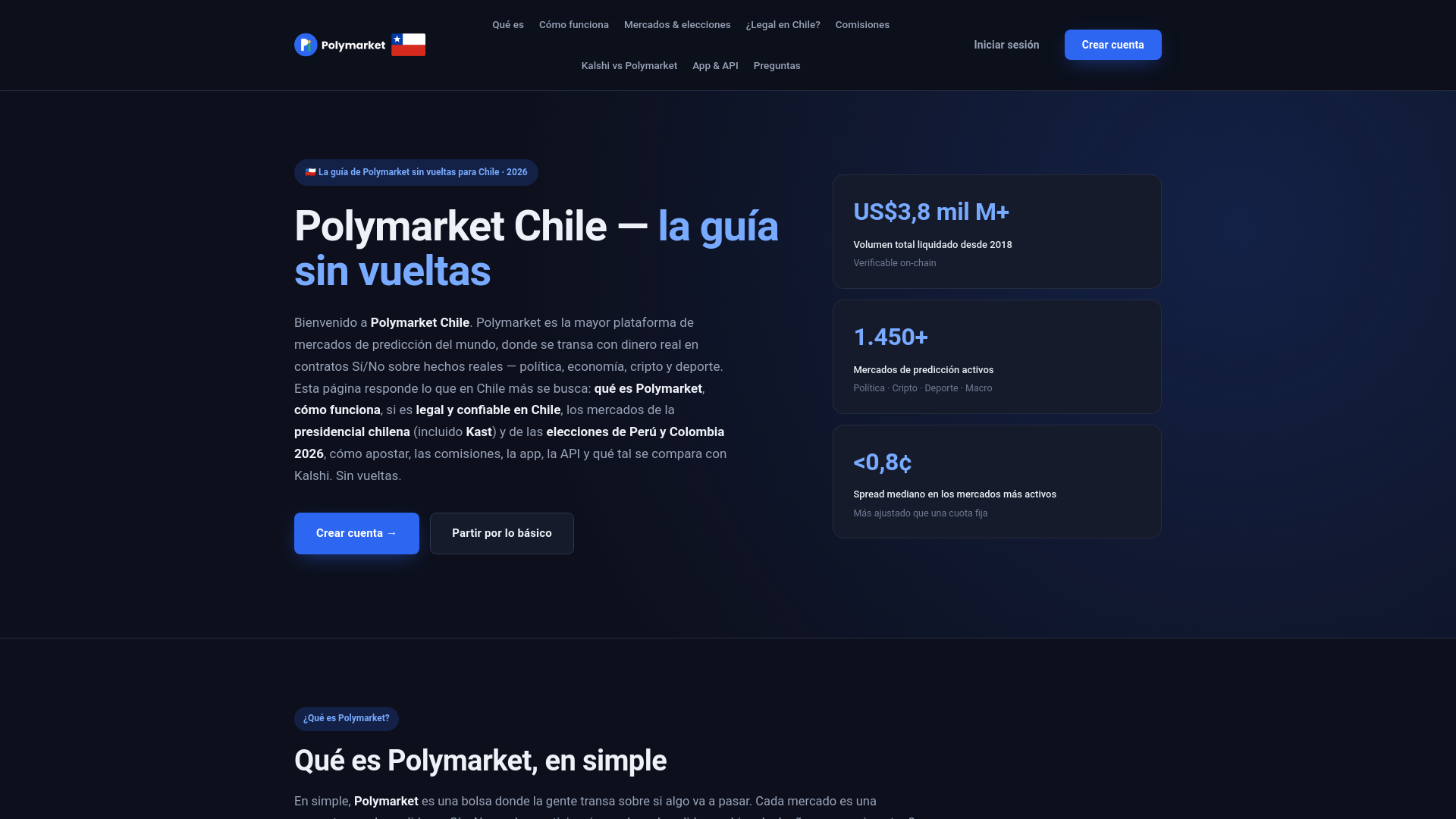 Screenshot of polymarketchile.cl