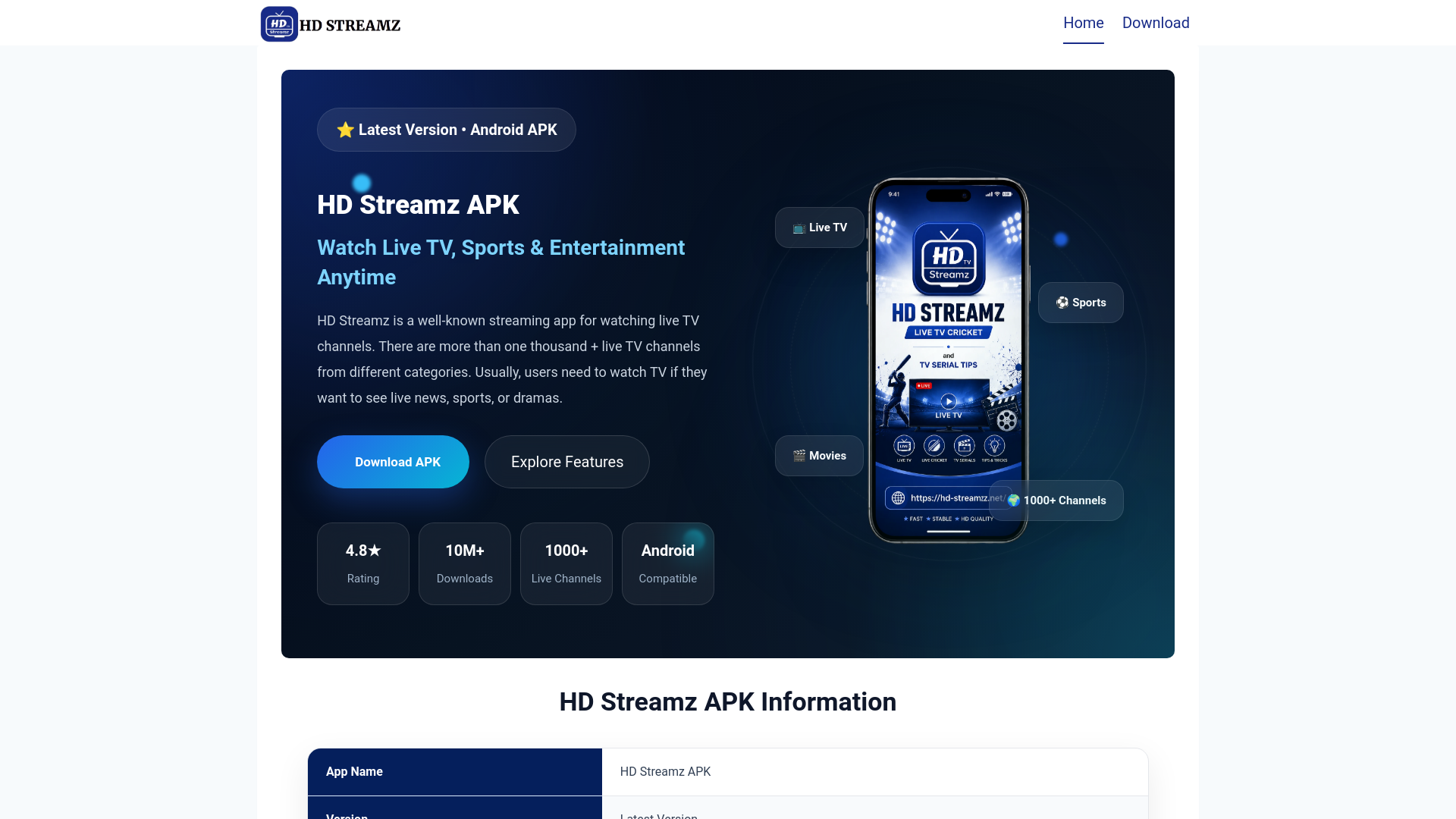 Screenshot of hd-streamzz.net