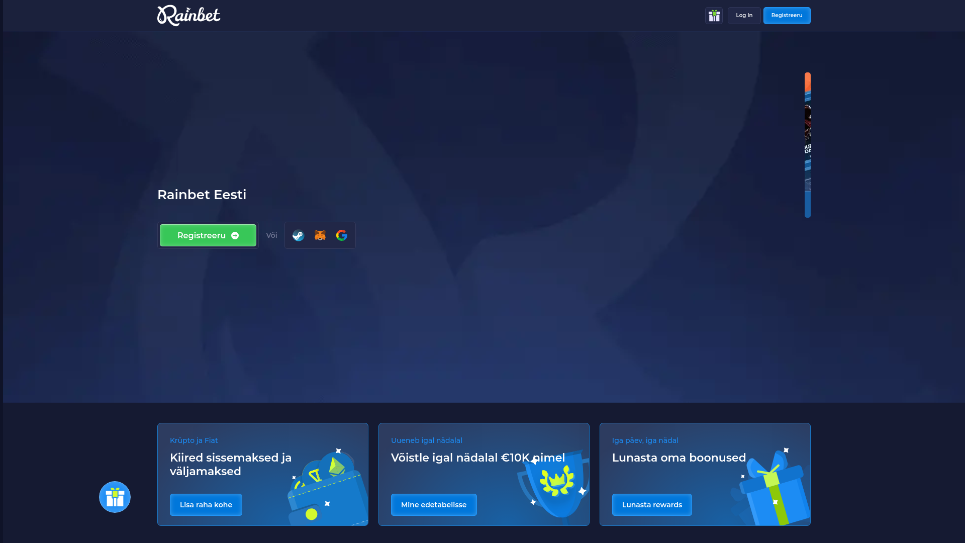 Screenshot of rainbet.ee