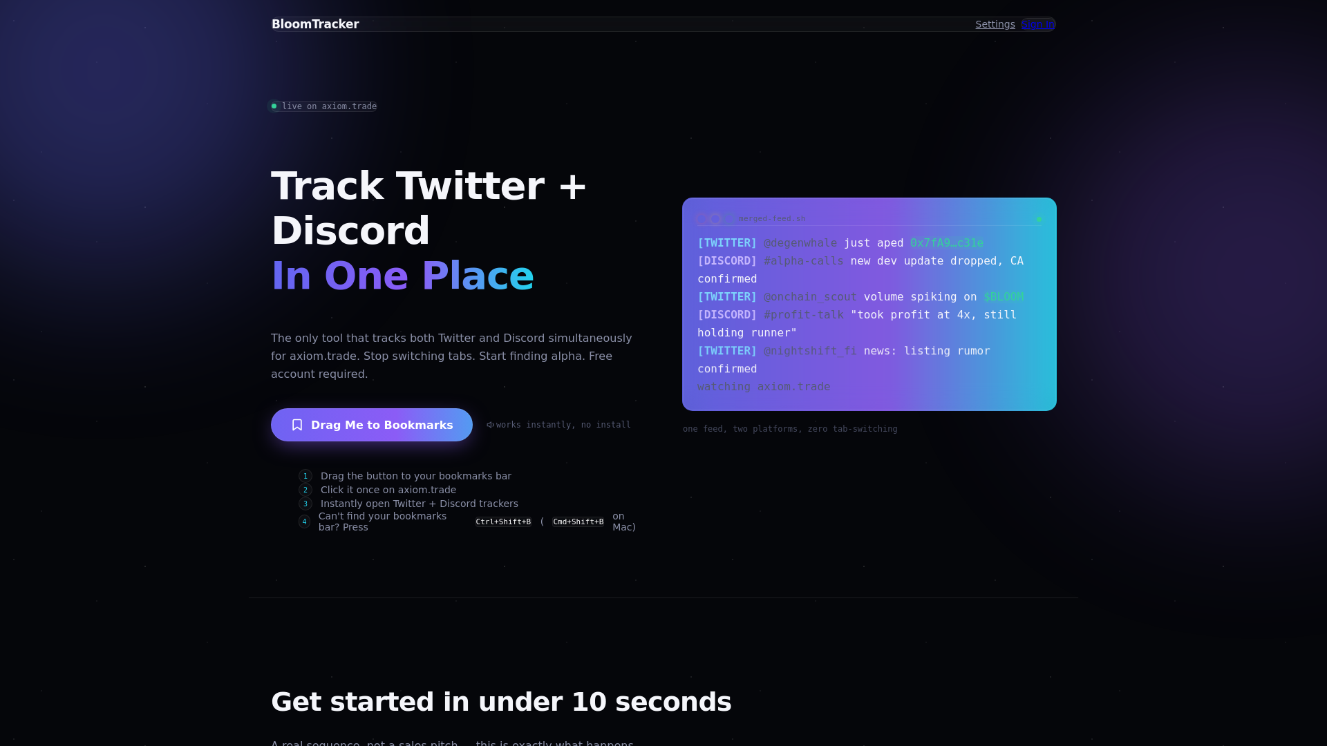 Screenshot of bloomtracking.com