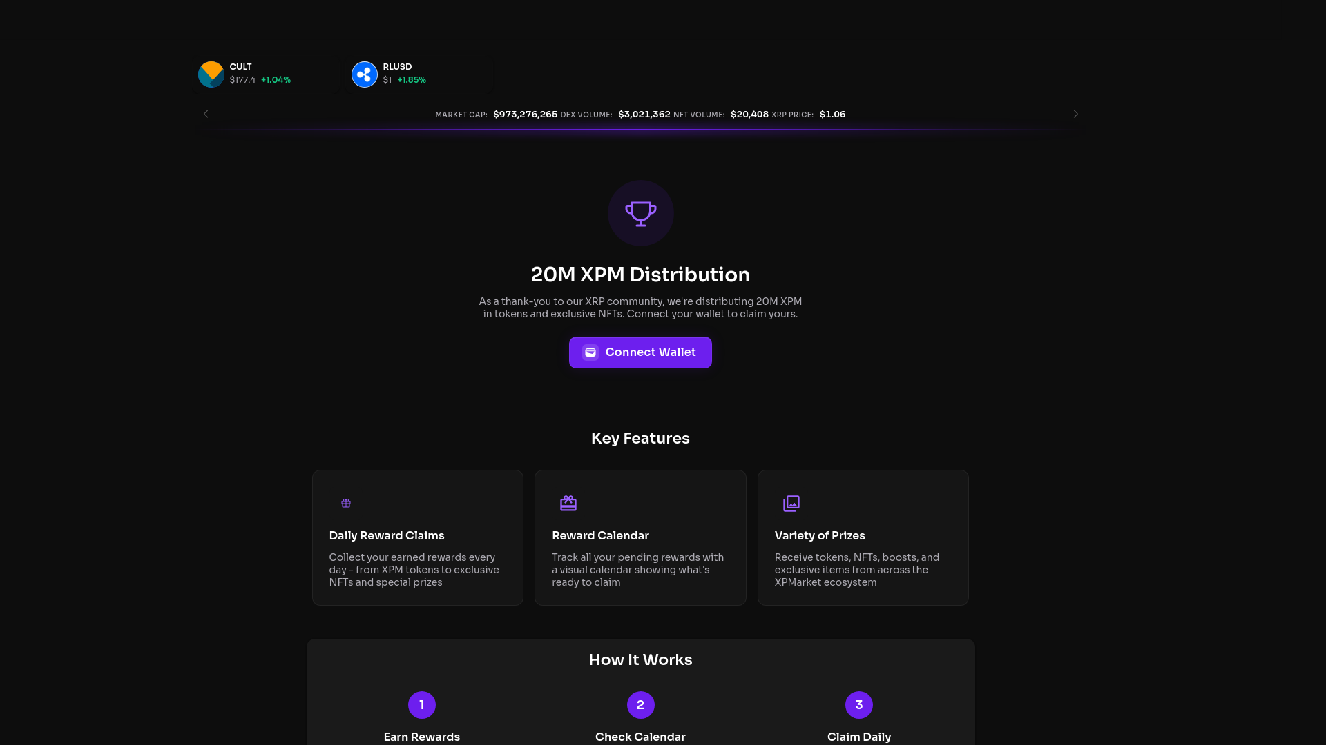 Screenshot of xpmarkets.app