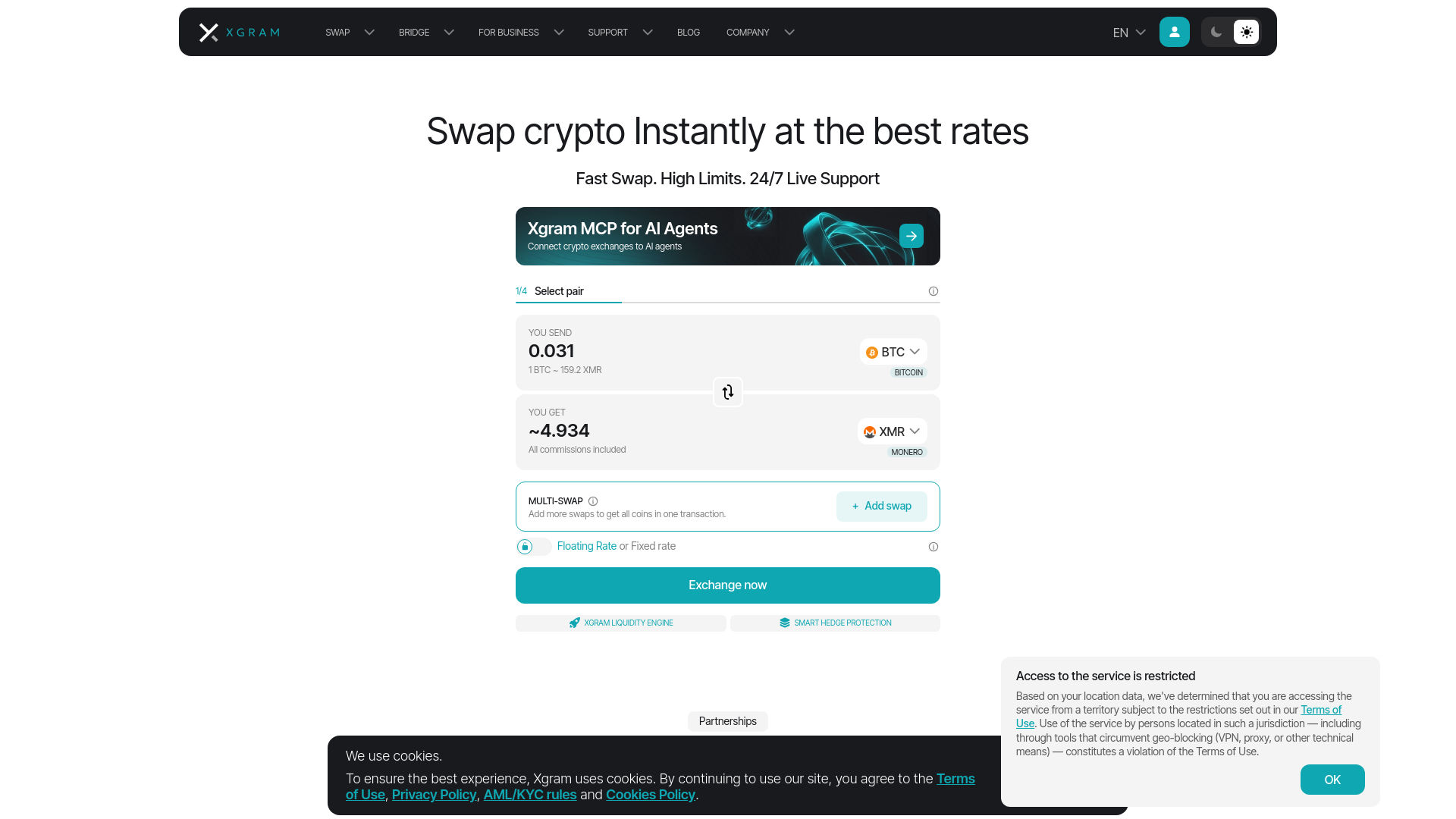 Stored capture of xgram.io