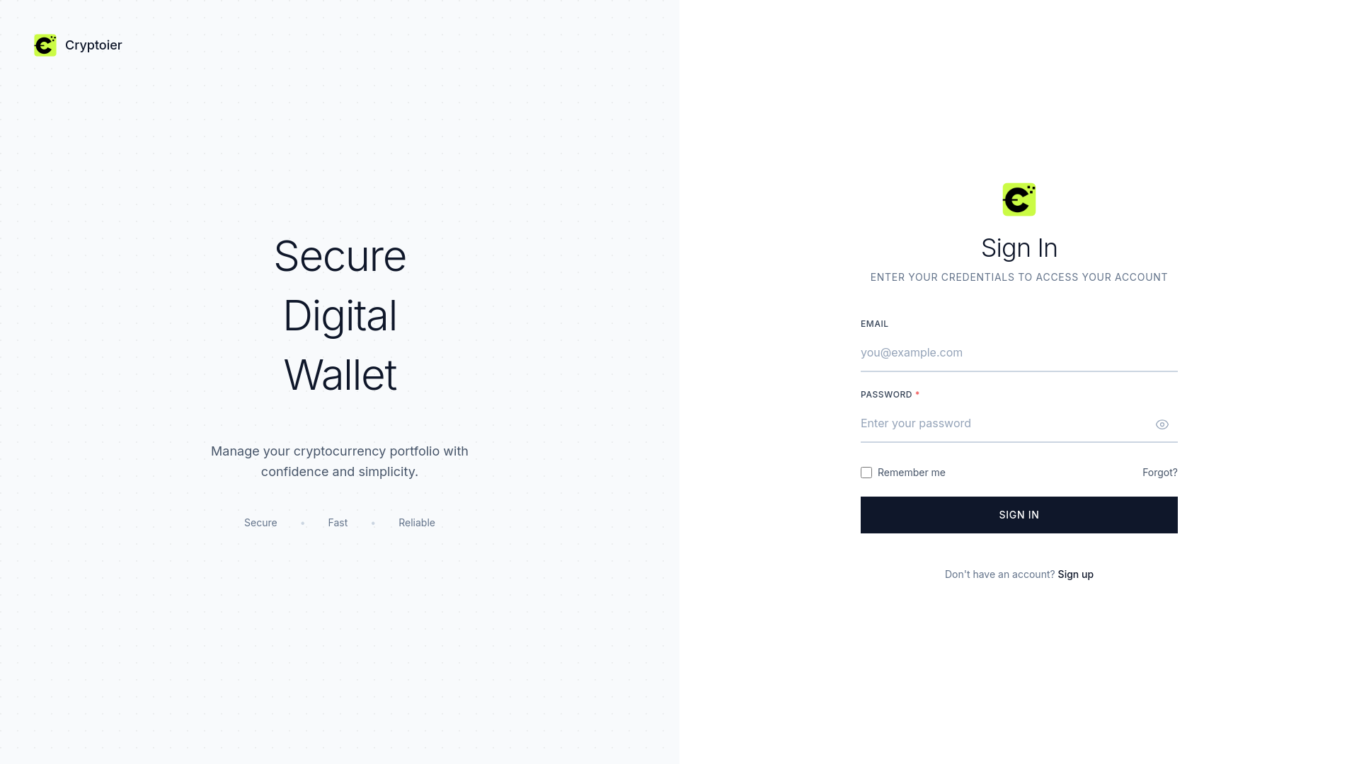 Screenshot of secure.cryptoier.net