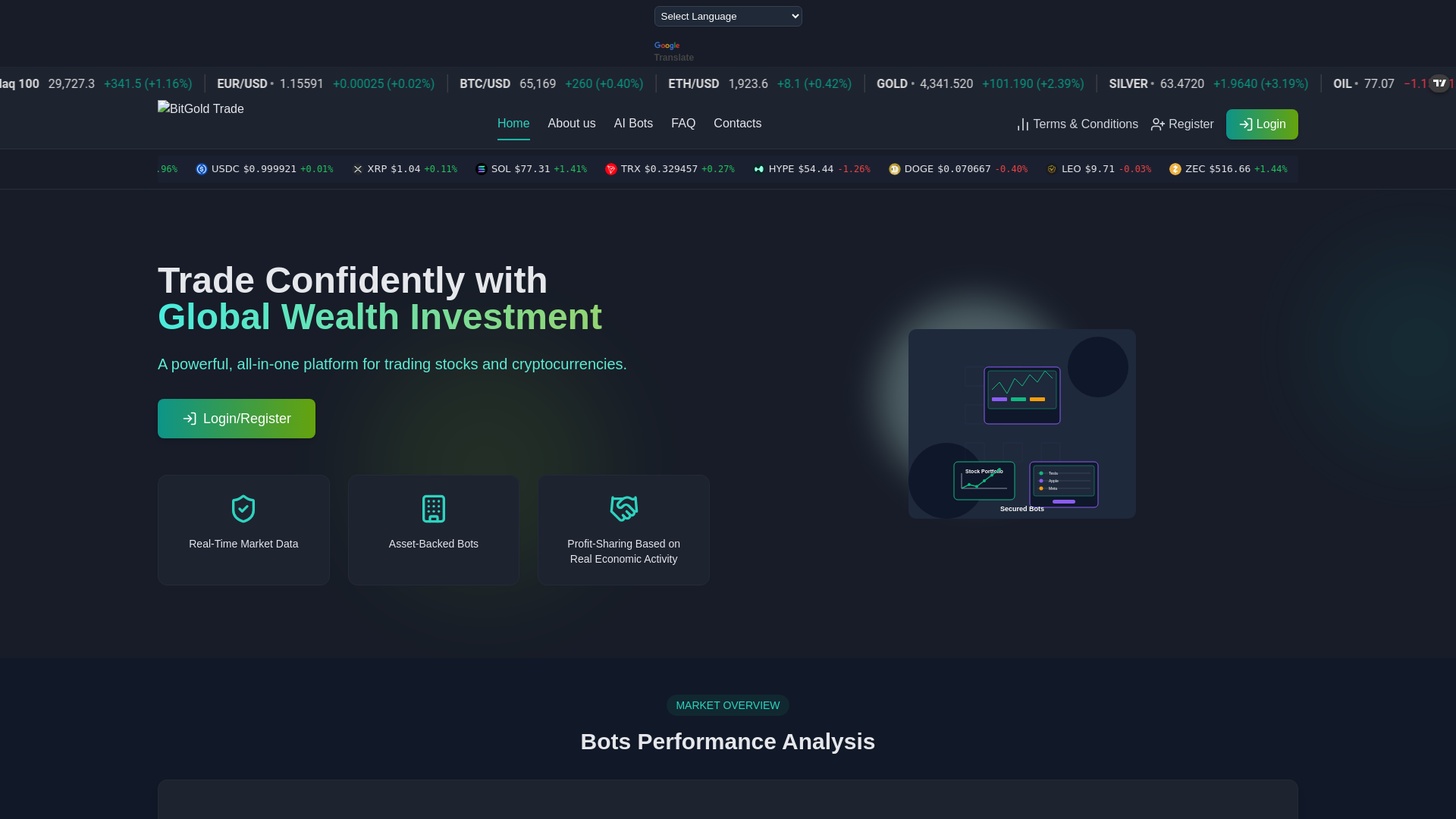 Screenshot of bitgoldtrade.online