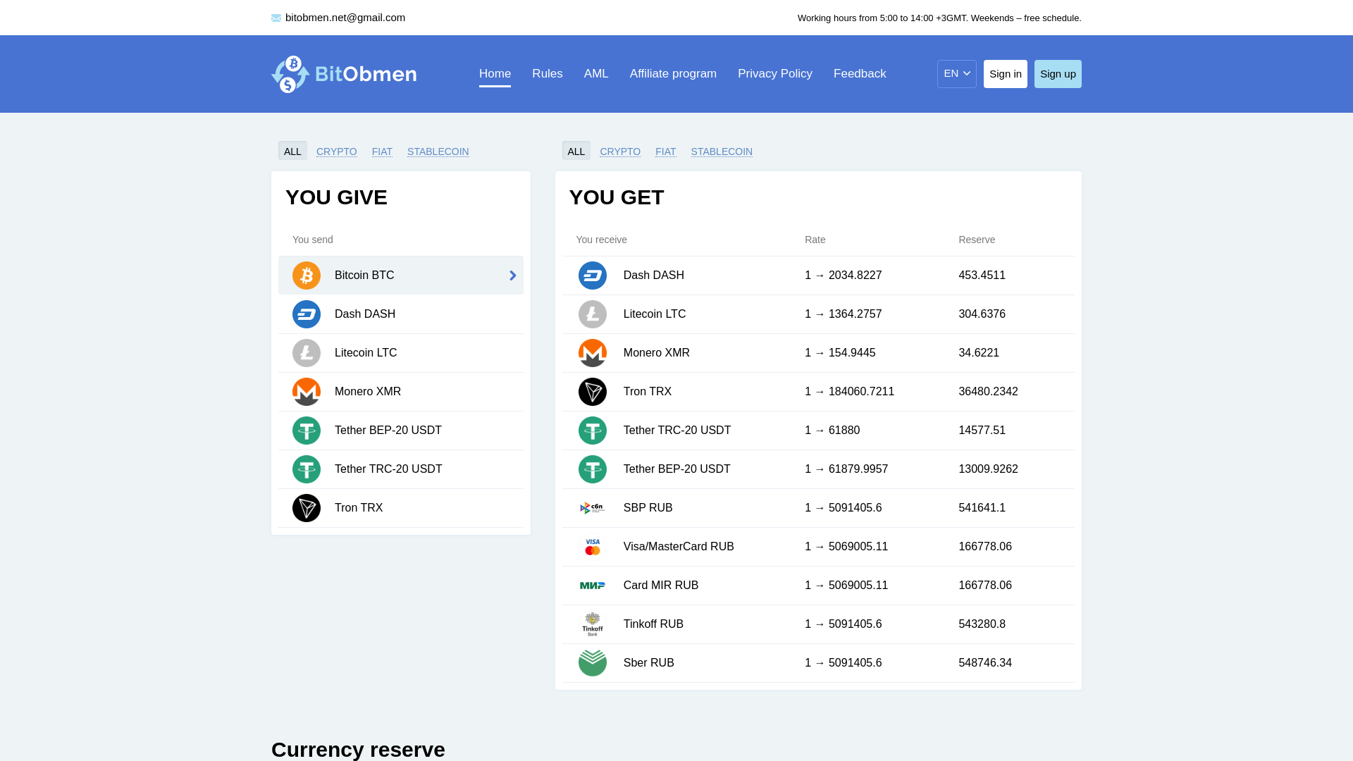 Screenshot of bitobmen.net