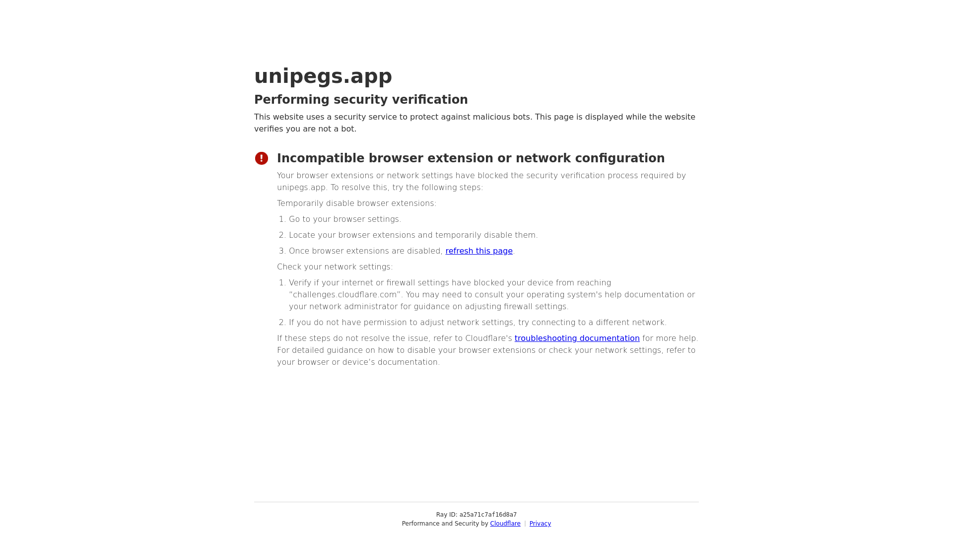 Screenshot of unipegs.app