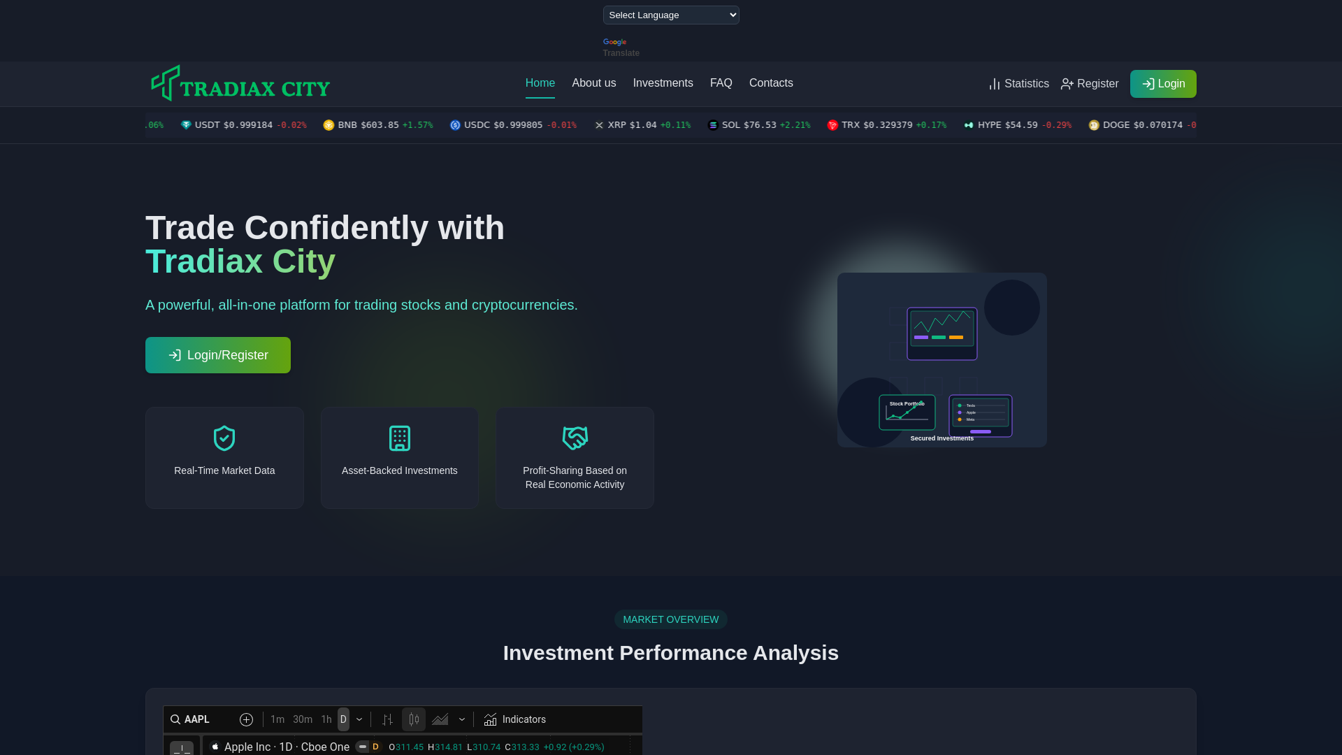 Screenshot of tradiaxcity.com